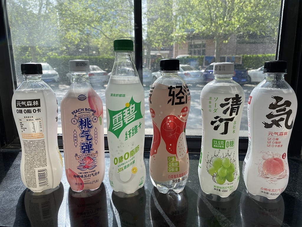圖為北京一間超市內售賣的無糖飲品。（示意圖／視覺中國）