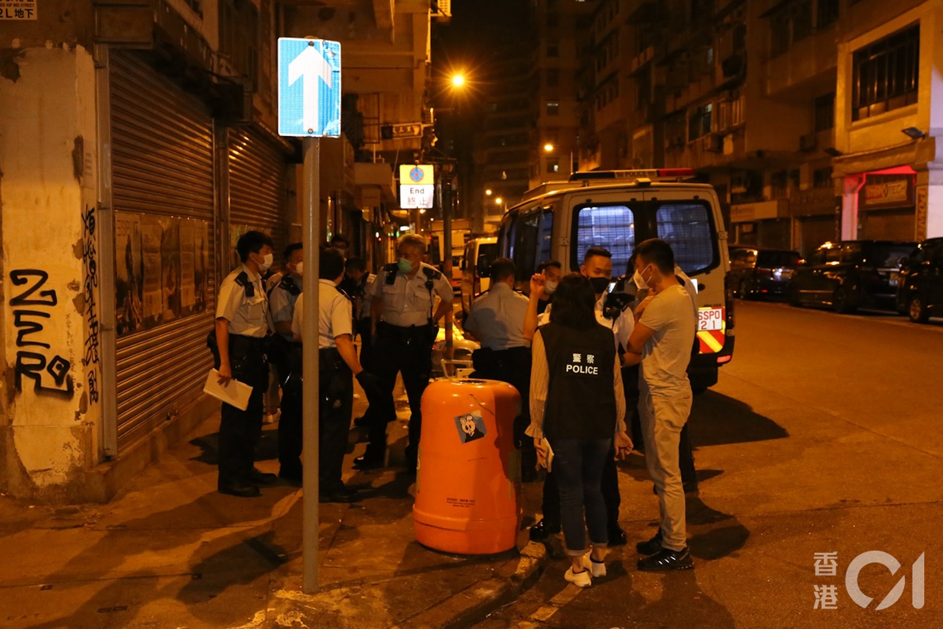 大批警員在場調查。(張家豪攝)