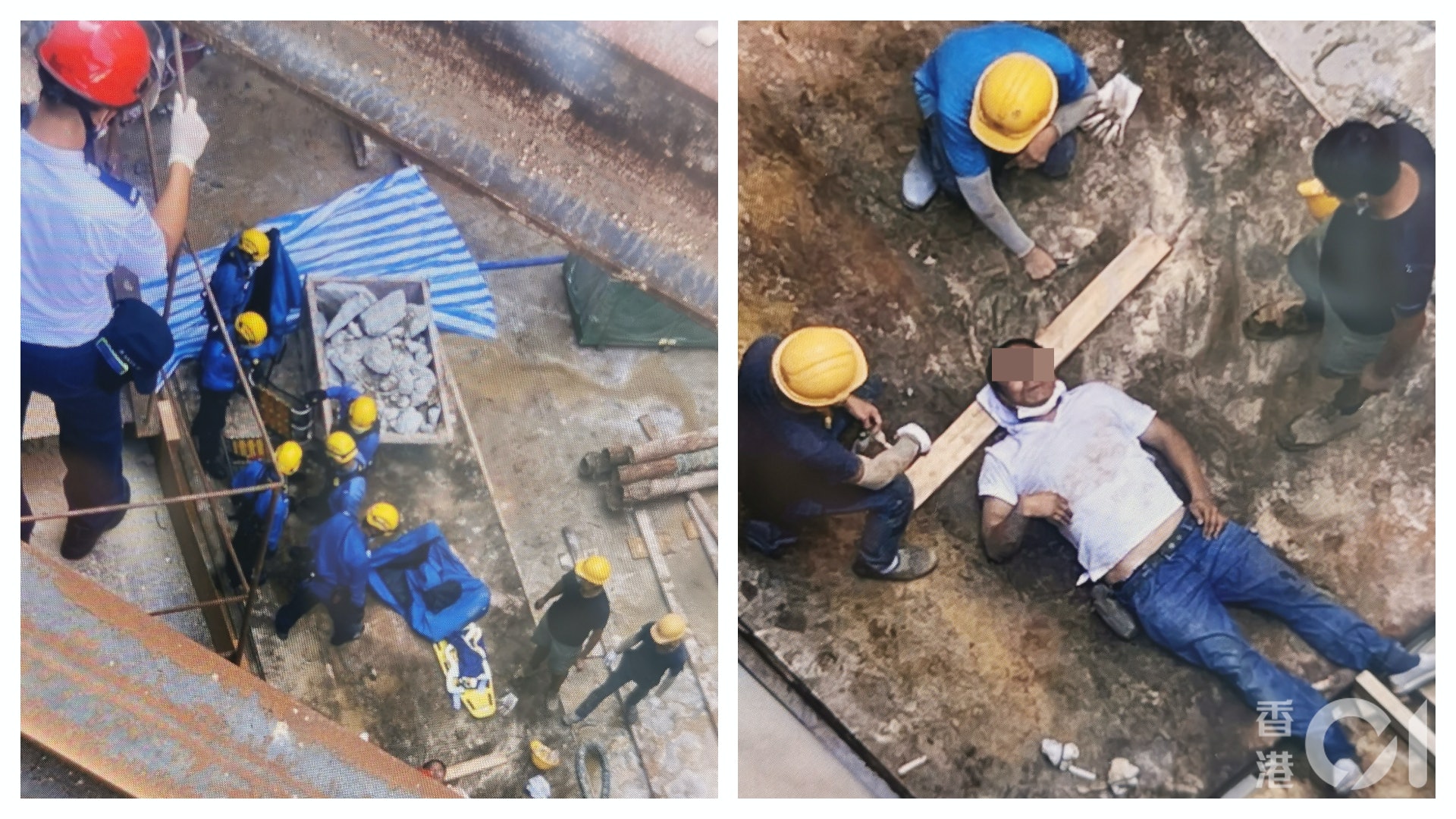 旺角地盤工人2米高墮下頭傷消防高空拯救專隊救援 旺角地盤工人2米高墮下頭傷消防高空拯救專隊救援