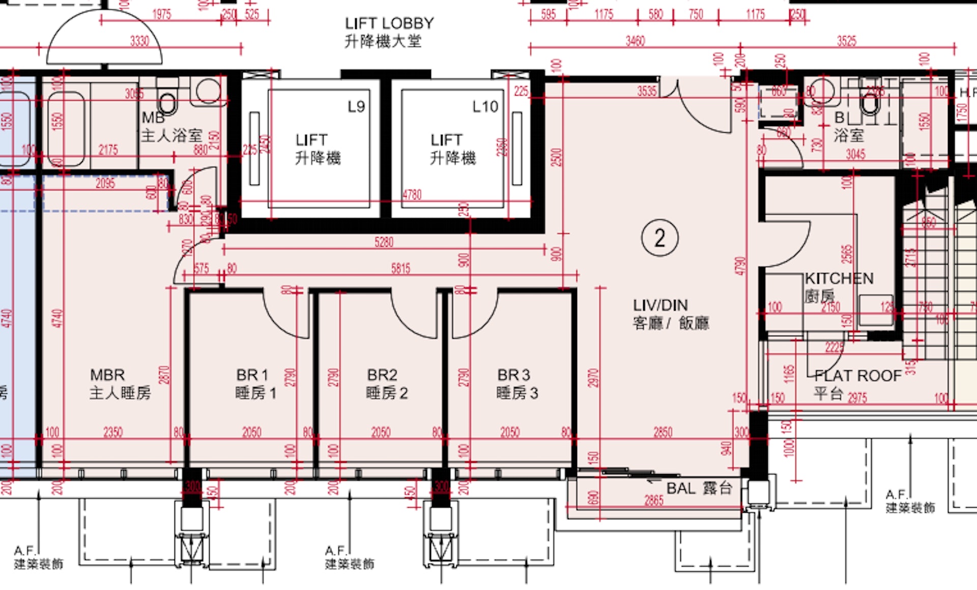 全盤面積最大C座22樓2室，屬四房套房間隔，實用面積892平方呎，連55平方呎平台。（樓書資料）