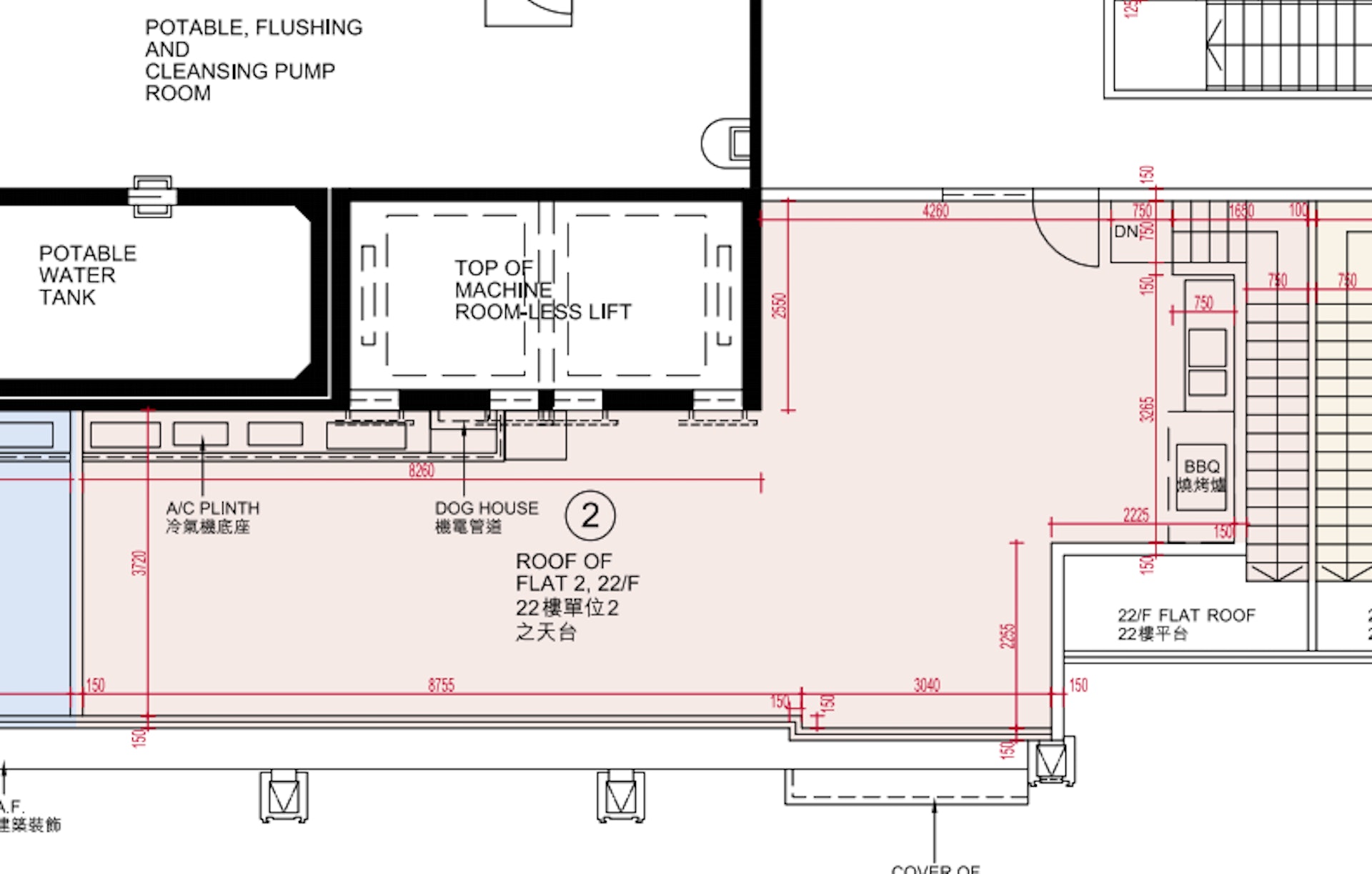 C座22樓2室同時連689平方呎天台。(樓書資料) C座22樓2室同時連689平方呎天台。(樓書資料)