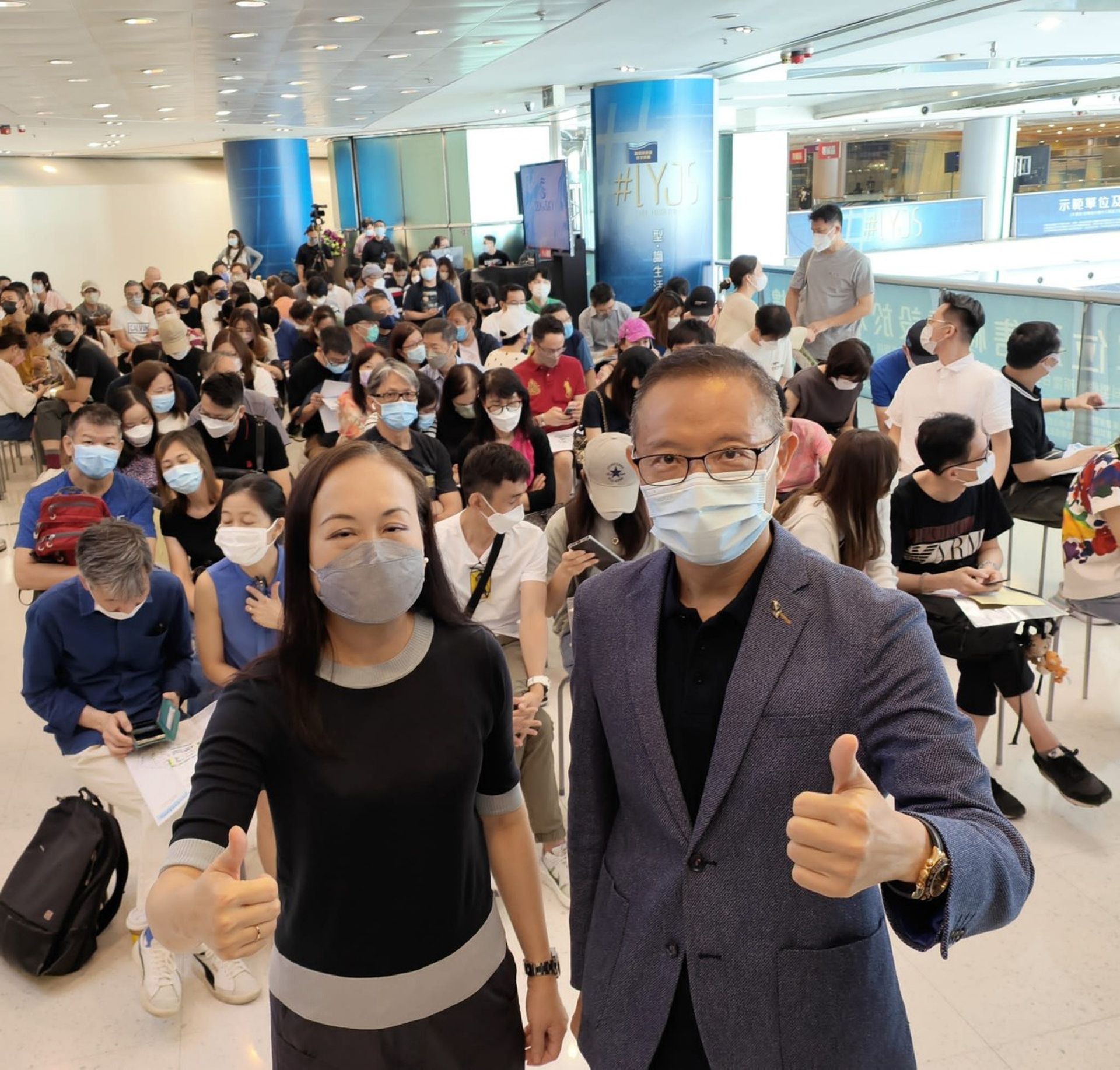 長實楊桂玲、郭子威。 長實楊桂玲、郭子威。