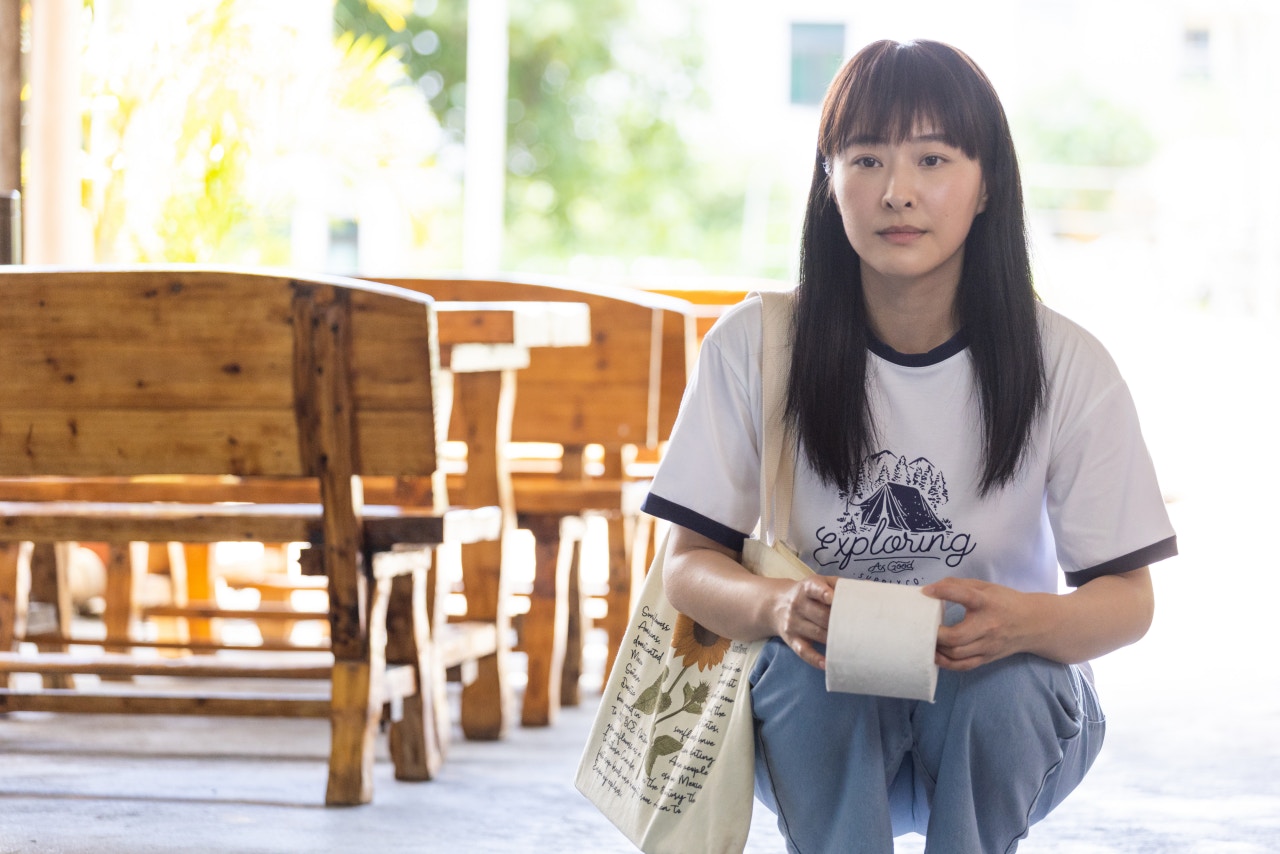 陳瀅在《美麗戰場》飾演鍾家寶。（《美麗戰場》劇照）