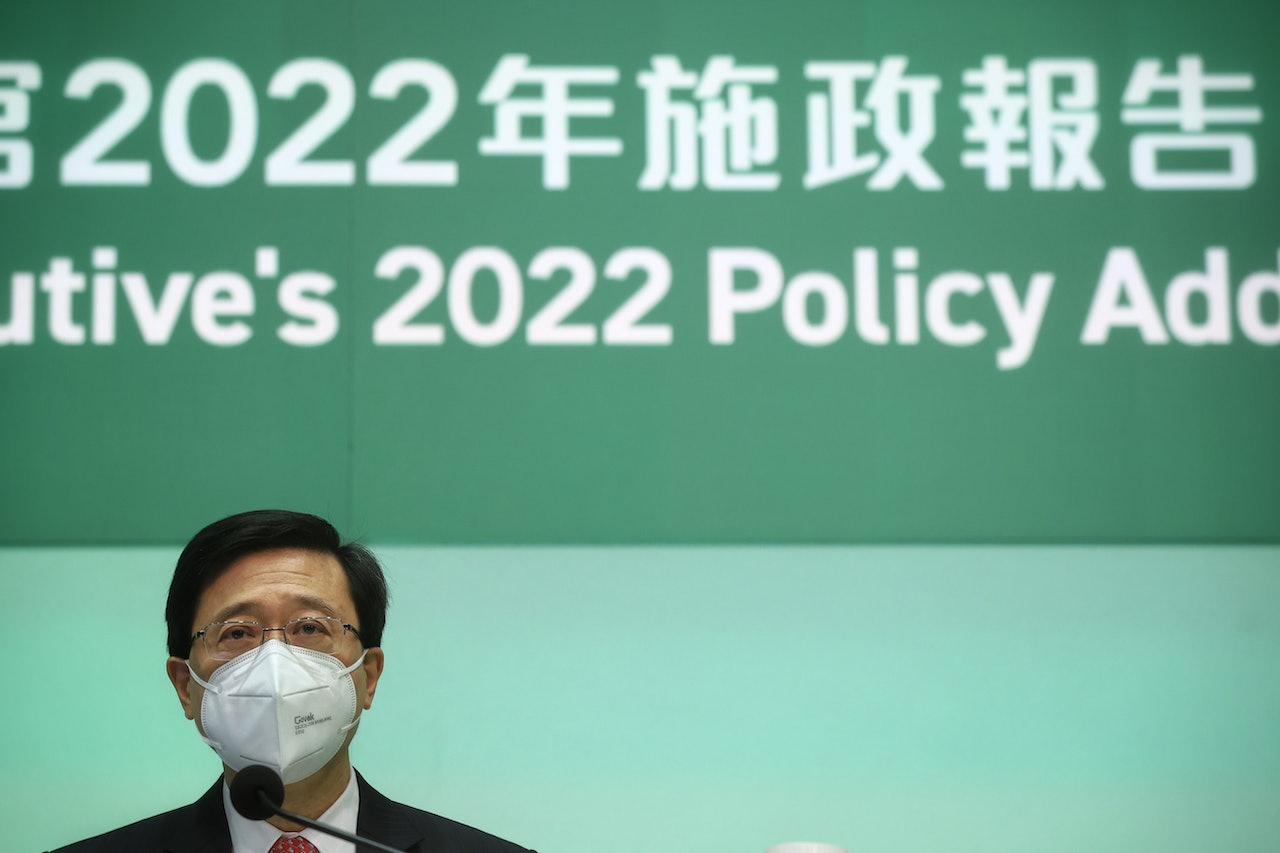 李家超出席施政報告記者會。(李澤彤攝) 李家超出席施政報告記者會。(李澤彤攝)