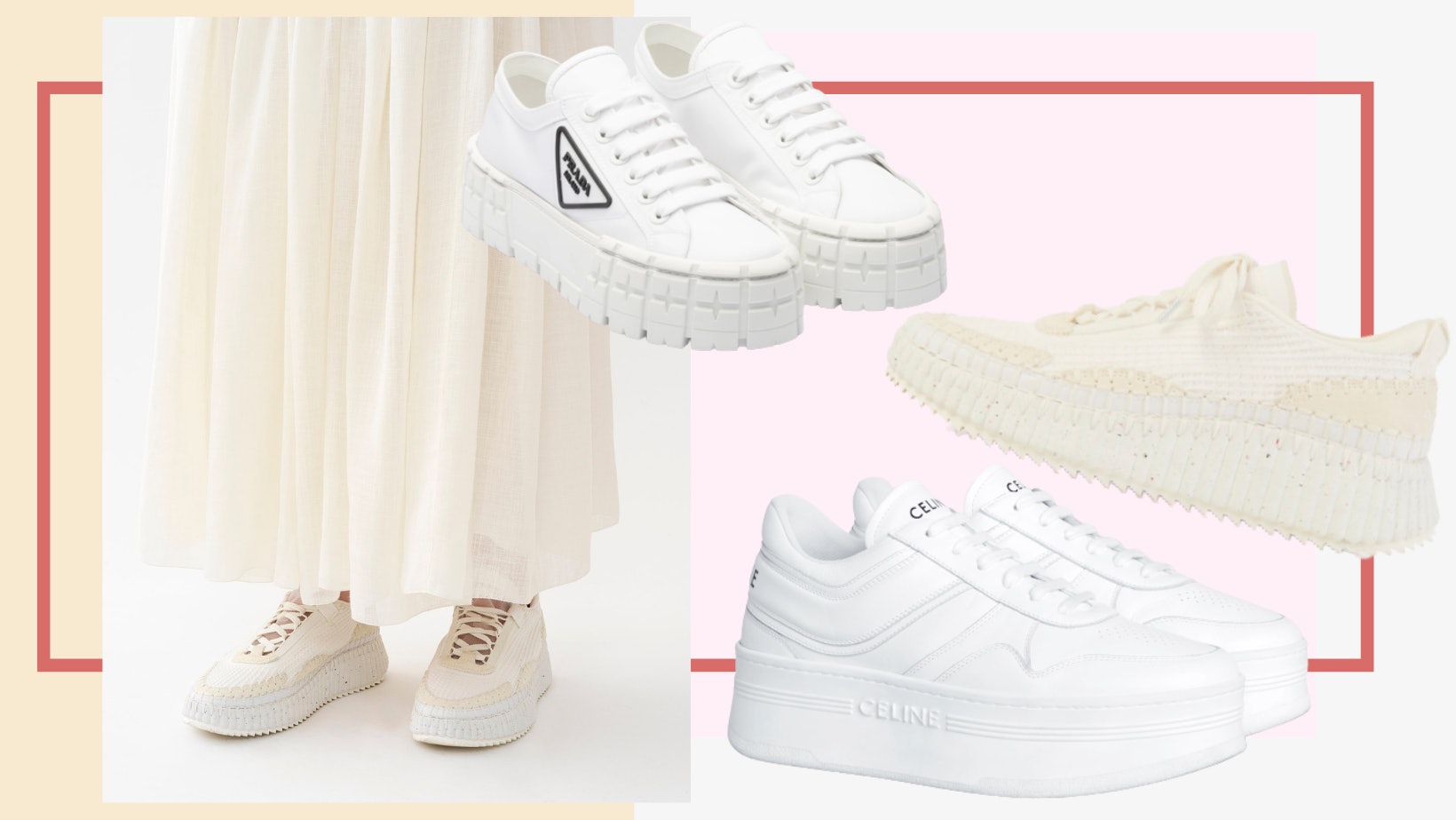 精品厚底小白鞋5大精選 PRADA、Lisa同款CELINE秒增5公分超百搭 精品厚底小白鞋5大精選 PRADA、Lisa同款CELINE秒增5公分超百搭