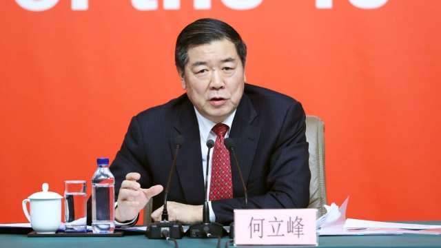 何立峰一如預期進入二十屆政治局，相信他或將出任國務院副總理，接棒劉鶴主管經濟的角色。（資料圖片）