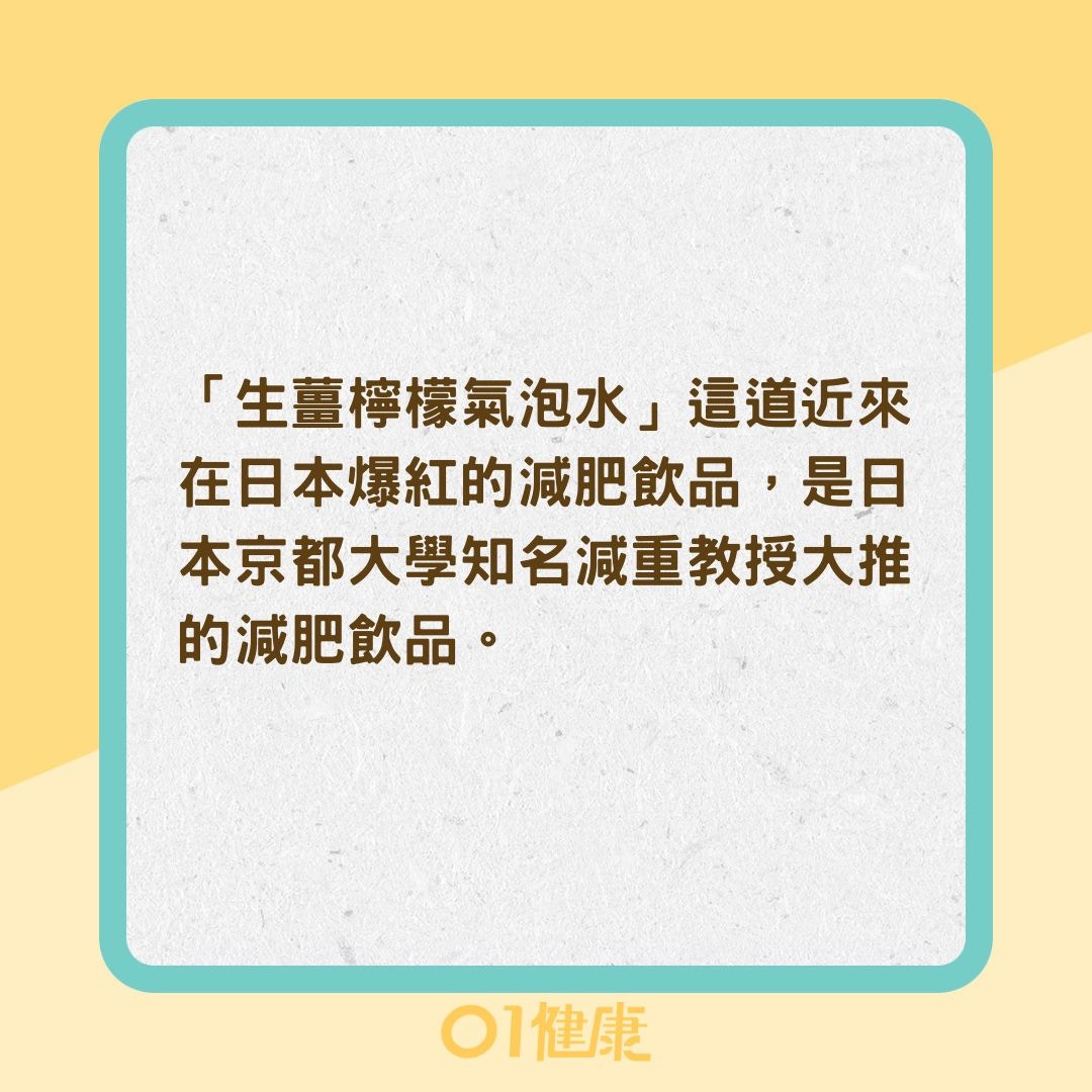 「生薑檸檬氣泡水」減重法（01製圖）