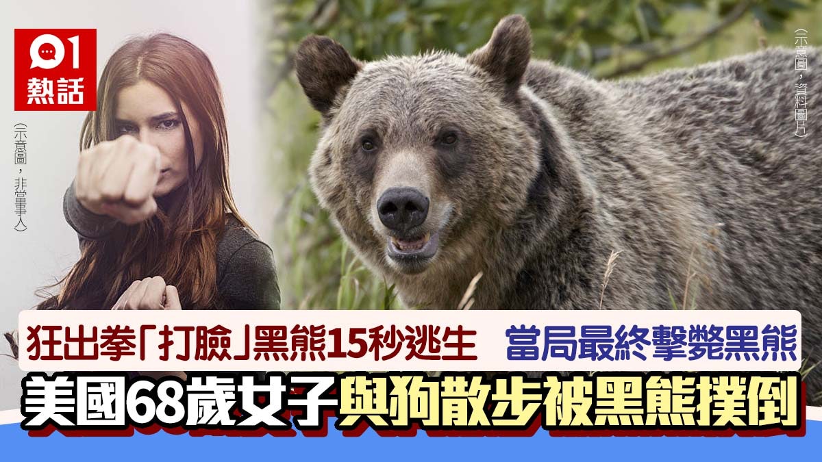 驚險!68歲婦放狗遭黑熊撲倒 奮勇自救狂打黑熊鼻子終成功逃生 驚險!68歲婦放狗遭黑熊撲倒 奮勇自救狂打黑熊鼻子終成功逃生
