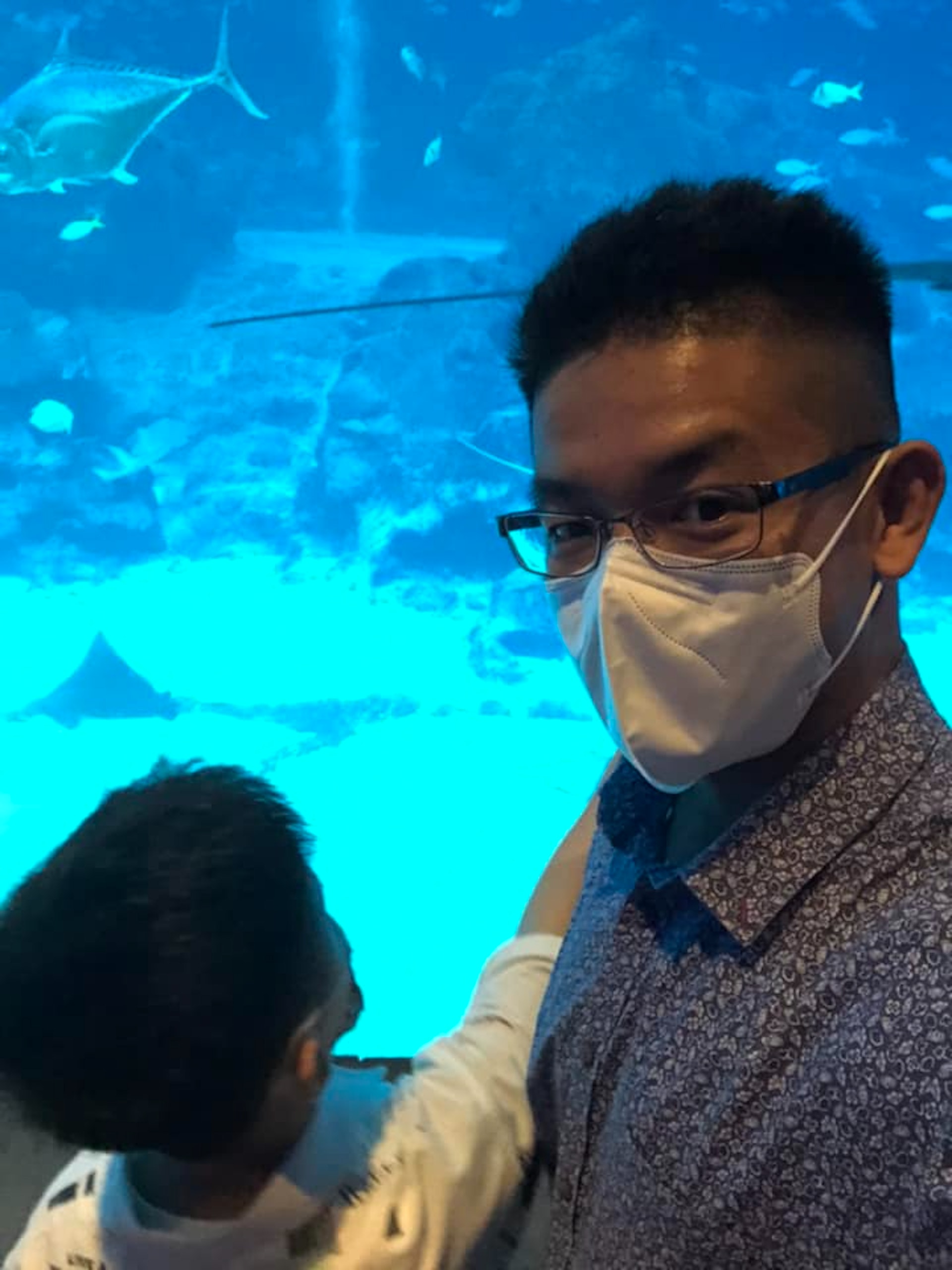新加坡1名魚販帶兒子入水族館玩,在他眼中那些魚都變了食物。(「Market Fresh」fb圖片) 新加坡1名魚販帶兒子入水族館玩,在他眼中那些魚都變了食物。(「Market Fresh」fb圖片)