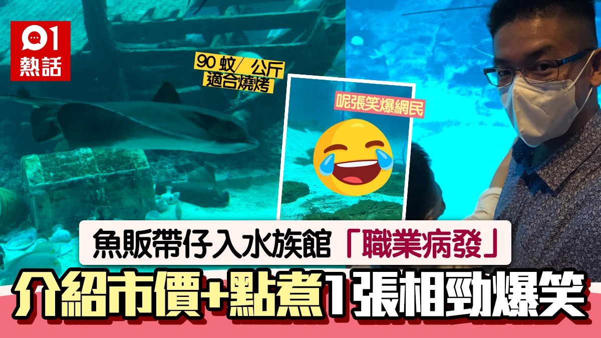職業病!魚販帶仔去水族館 講解魚價及烹調方法 1張相引爆笑彈 職業病!魚販帶仔去水族館 講解魚價及烹調方法 1張相引爆笑彈