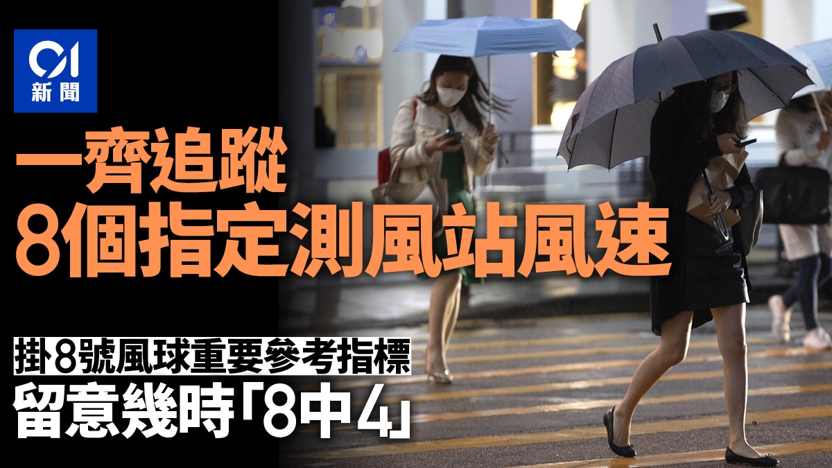 尼格風球|天文台改掛8號風球僅一站錄強風 追蹤8指定測風站風速