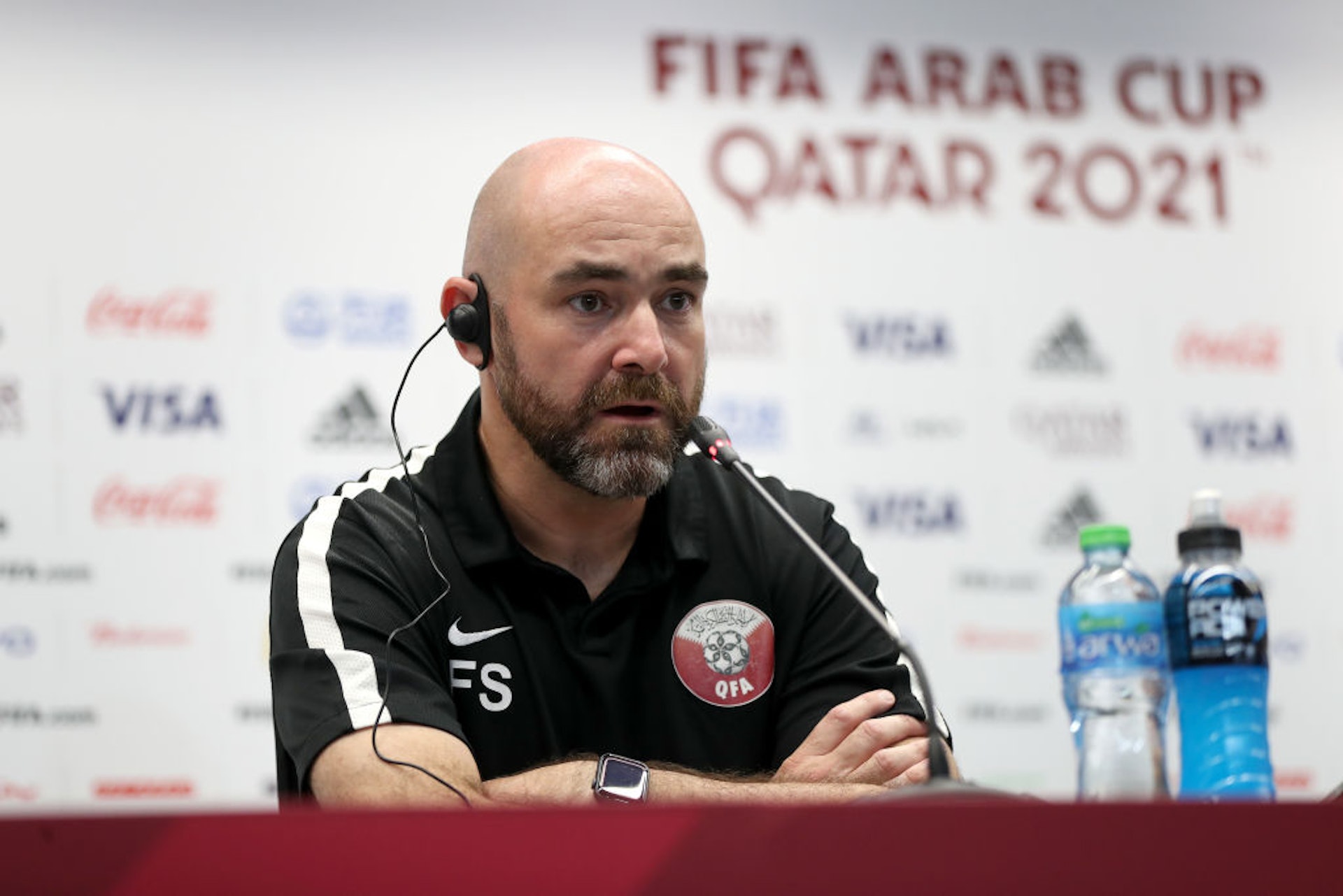 卡塔爾教練費歷斯山齊士（Félix Sánchez）。（Getty Images）