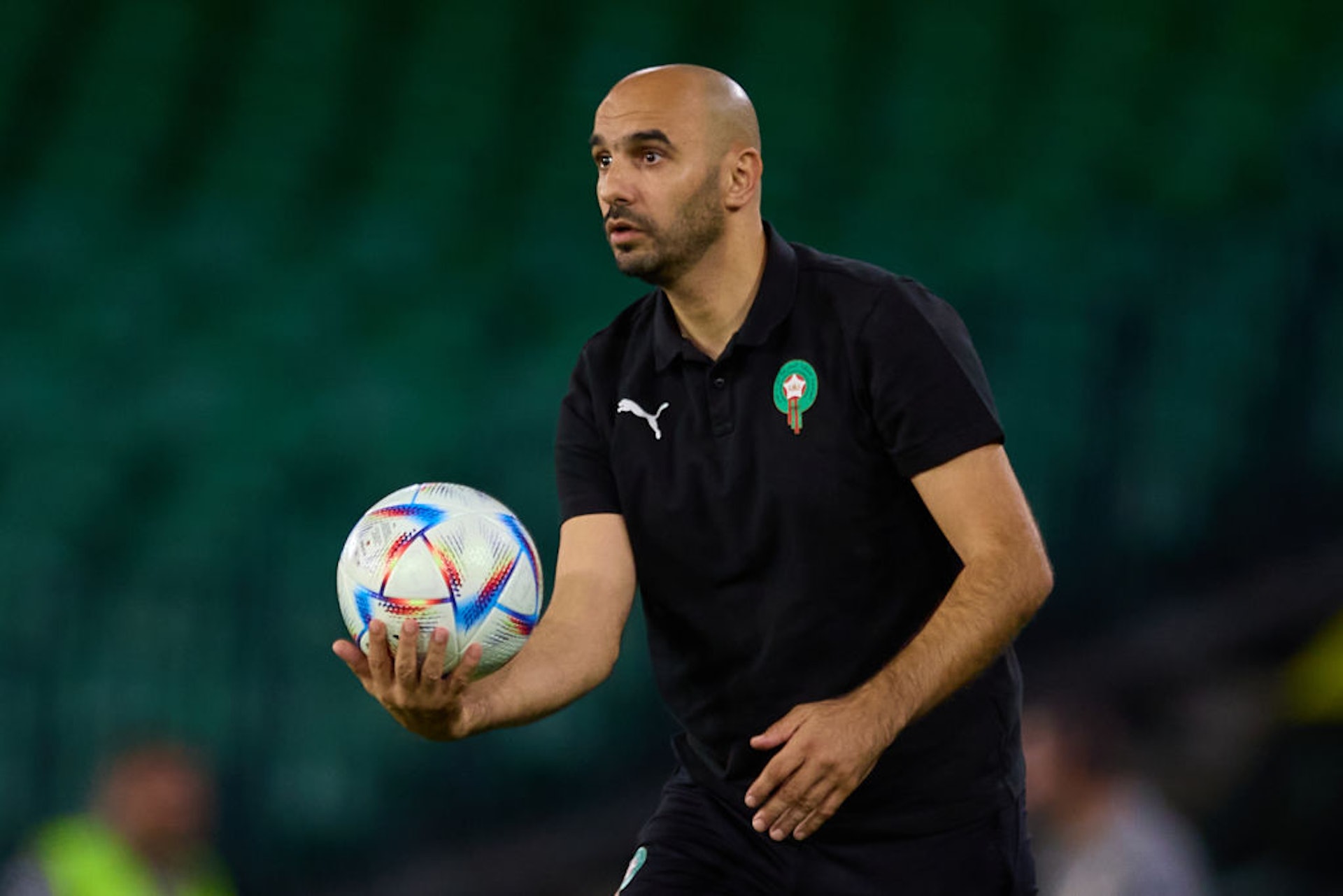 摩洛哥教練列格古(Walid Regragui)。(Getty Images) 摩洛哥教練列格古(Walid Regragui)。(Getty Images)
