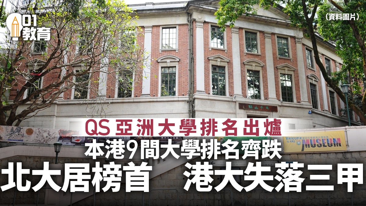 QS亞洲大學排名　本港大學排名全下跌　港大失落三甲　北大登榜首