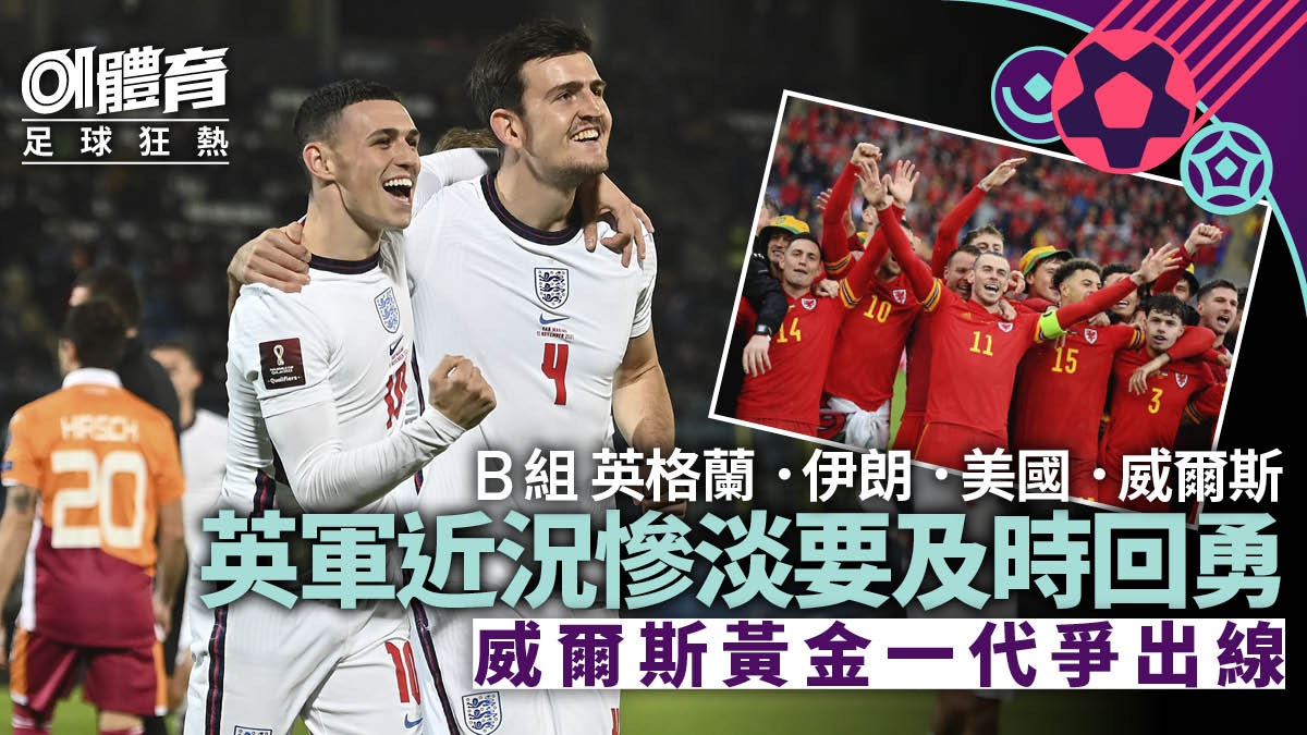 世界盃2022|B組總覽:英格蘭不能輕敵 美國伊朗威爾斯齊爭晉級 世界盃2022|B組總覽:英格蘭不能輕敵 美國伊朗威爾斯齊爭晉級