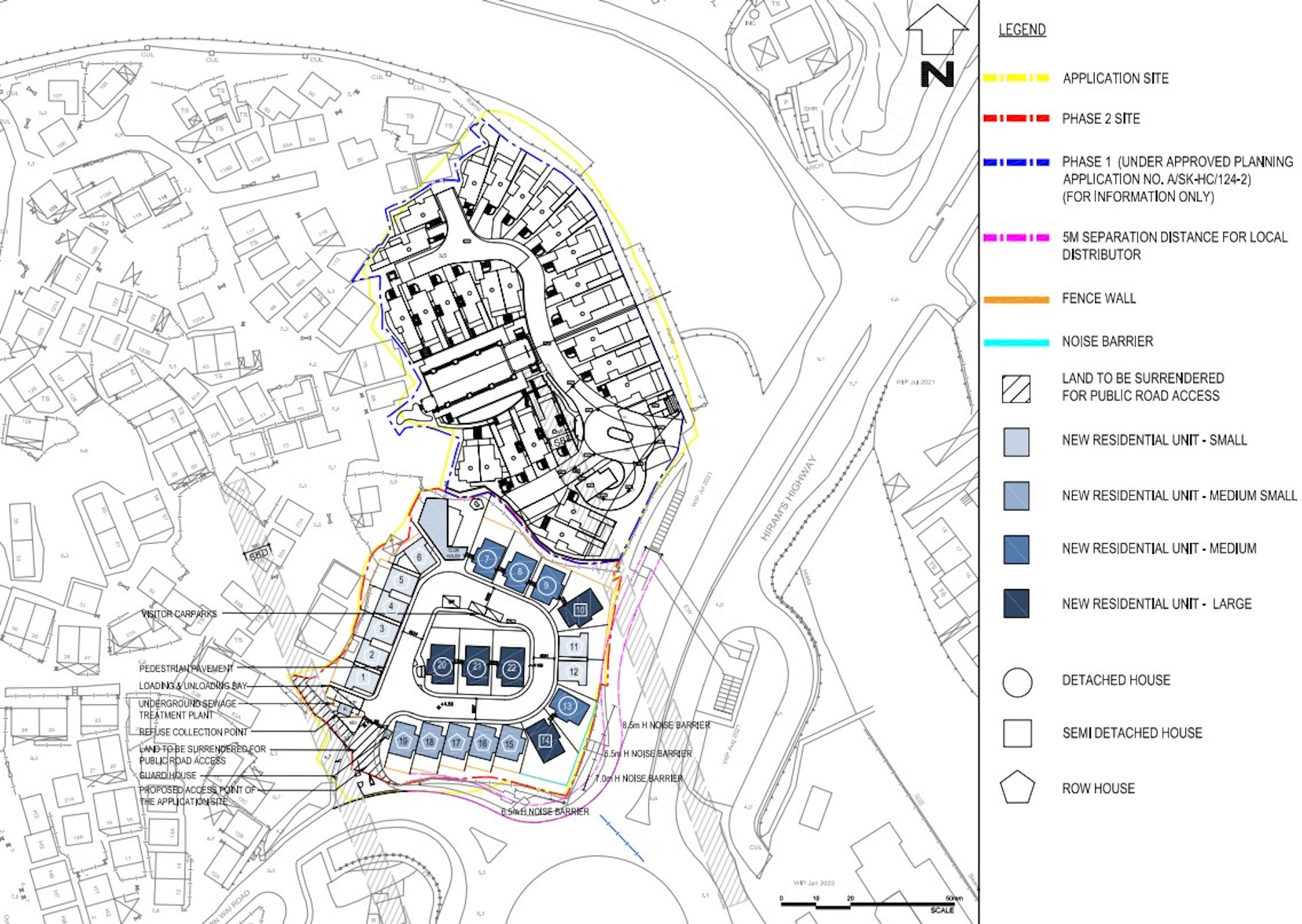 The Ho Chung site in Sai Kung is divided into two plots in the north and south for development. (Information from the Town Planning Board) The Ho Chung site in Sai Kung is divided into two plots in the north and south for development. (Information from the Town Planning Board)