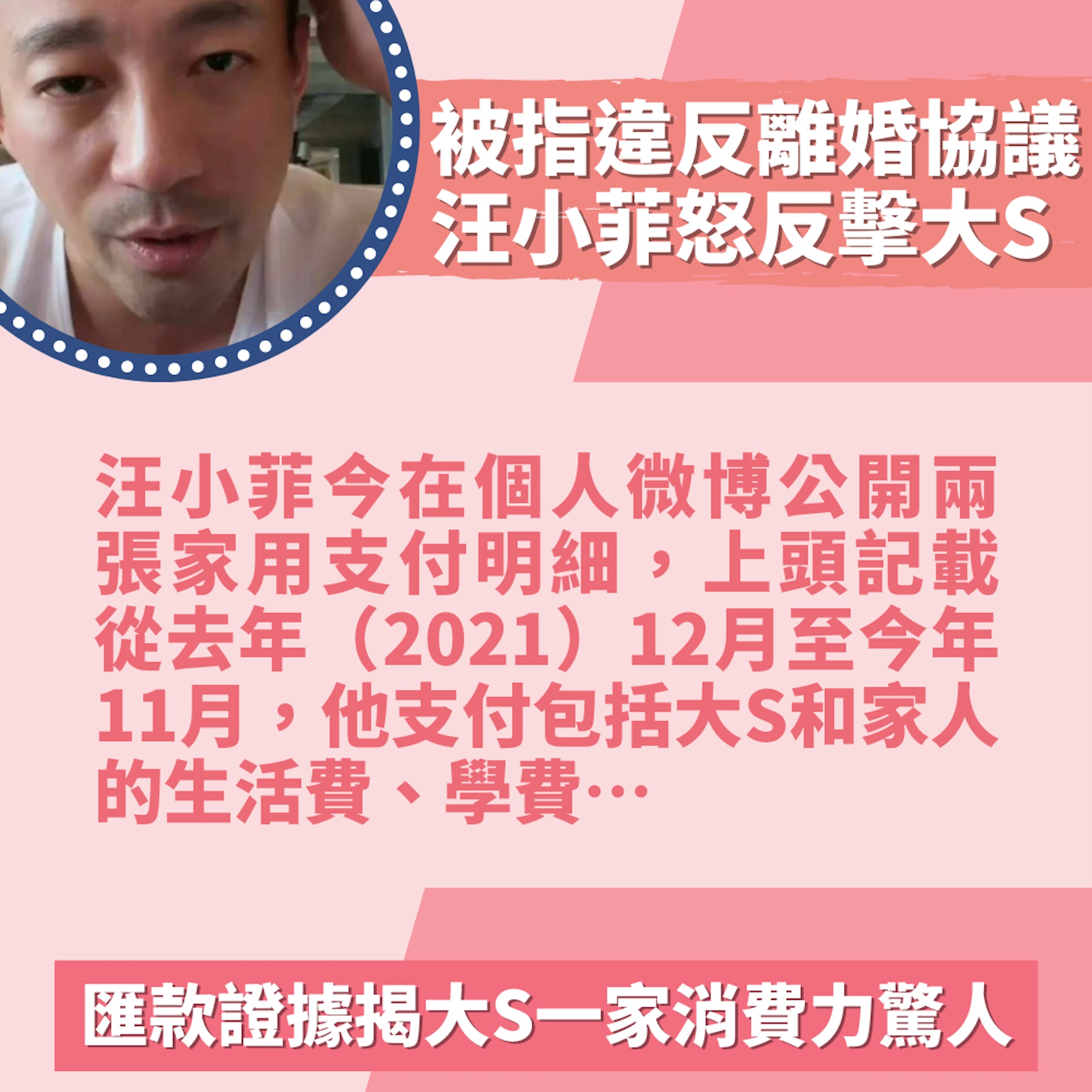 汪小菲養起大S全家?曬匯款證據驚揭年付4049萬 鬧具俊曄窩囊廢(微博@汪小菲/01製圖) 汪小菲養起大S全家?曬匯款證據驚揭年付4049萬 鬧具俊曄窩囊廢(微博@汪小菲/01製圖)