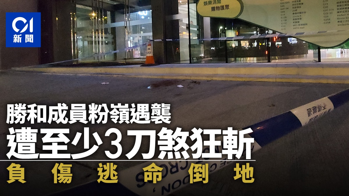 粉嶺勝和男街頭捱斬 寡不敵眾受傷 3黑衣惡煞登車逃去 粉嶺勝和男街頭捱斬 寡不敵眾受傷 3黑衣惡煞登車逃去