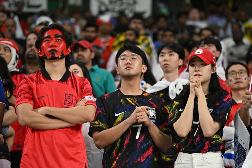 韓國球迷十分緊張。（Getty Images）