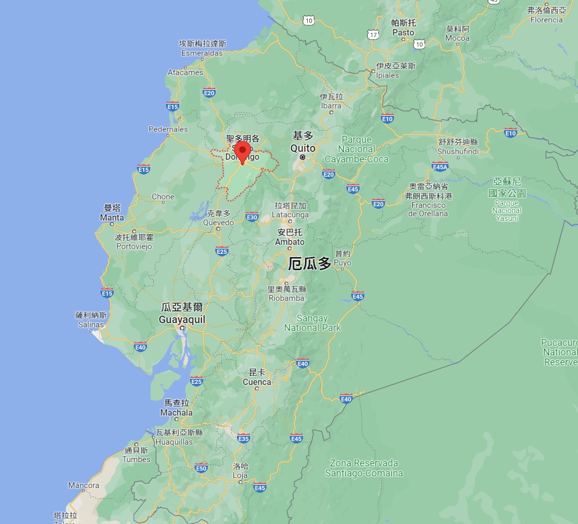 事件發生於厄瓜多爾首都聖多明各城(Santo Domingo)。(示意圖,Google Maps截圖) 事件發生於厄瓜多爾首都聖多明各城(Santo Domingo)。(示意圖,Google Maps截圖)