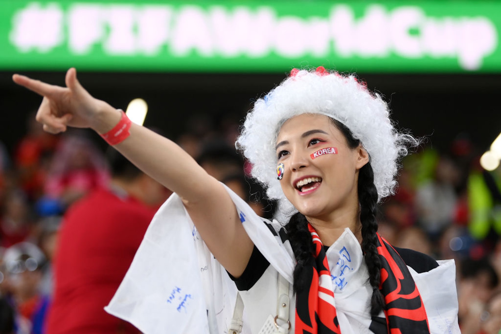 韓國球迷上仗對加納盡現激情,今戰繼續熱烈地撐。(Getty Images) 韓國球迷上仗對加納盡現激情,今戰繼續熱烈地撐。(Getty Images)