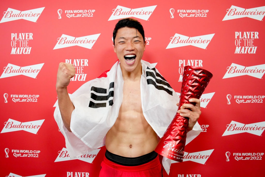黃喜燦當選對葡萄牙一仗最佳球員。（Getty Images）