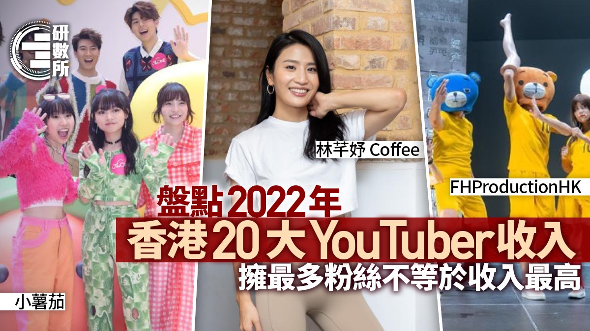 盤點2022年香港20大YouTuber廣告收入擁最多粉絲月入竟非最高？