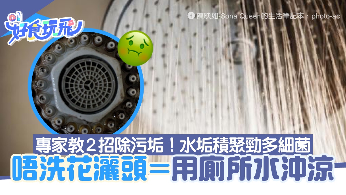 唔洗花灑頭等同用廁所水沖涼 專家教2招除污垢！水垢積聚勁多細菌
