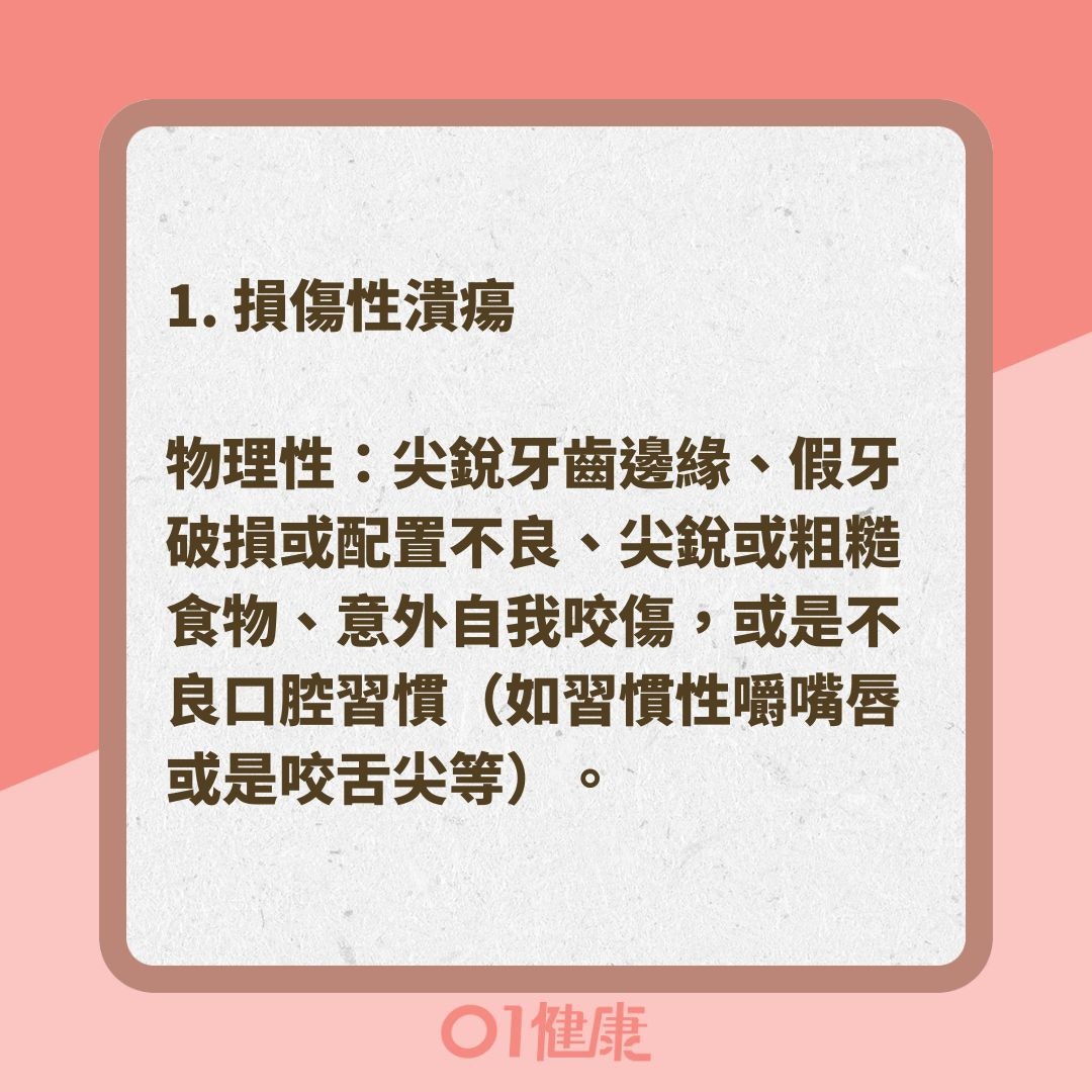 造成口腔潰瘍的原因有哪些？（01製圖 ）