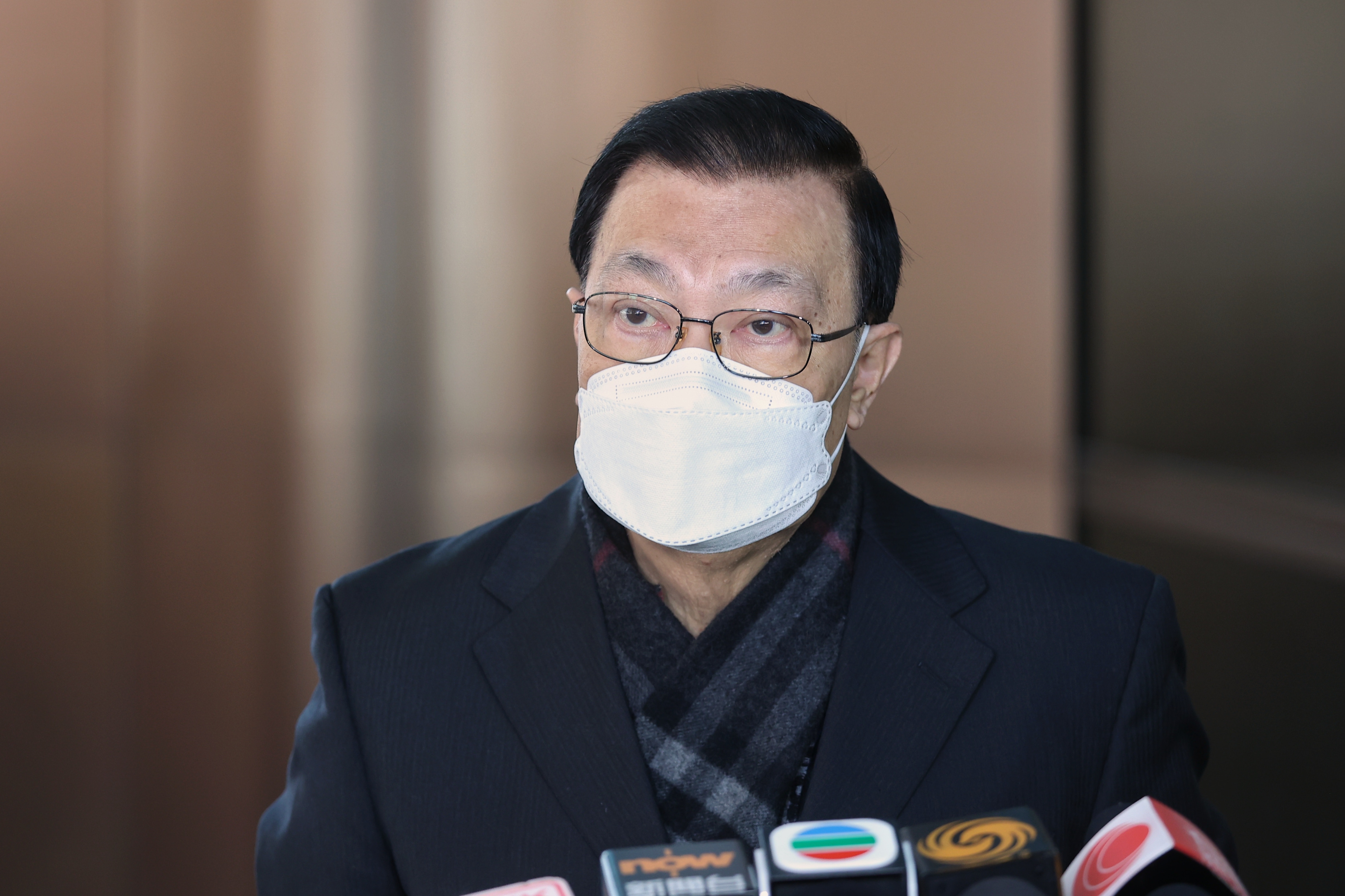 全國人大常委譚耀宗稱各地消息指通關工作已準備中。（張浩維攝）
