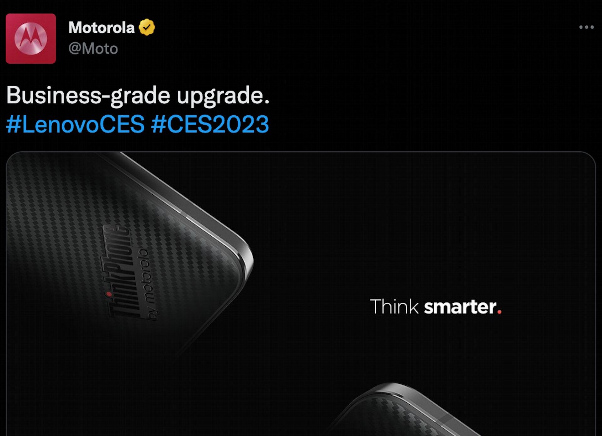 Motorola 方面對 ThinkPhone 的官方預告（圖 Twitter）