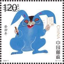 內地兔年郵票「真身」亮相開賣現場紅眼藍兔超詭異嚇壞小孩急撤