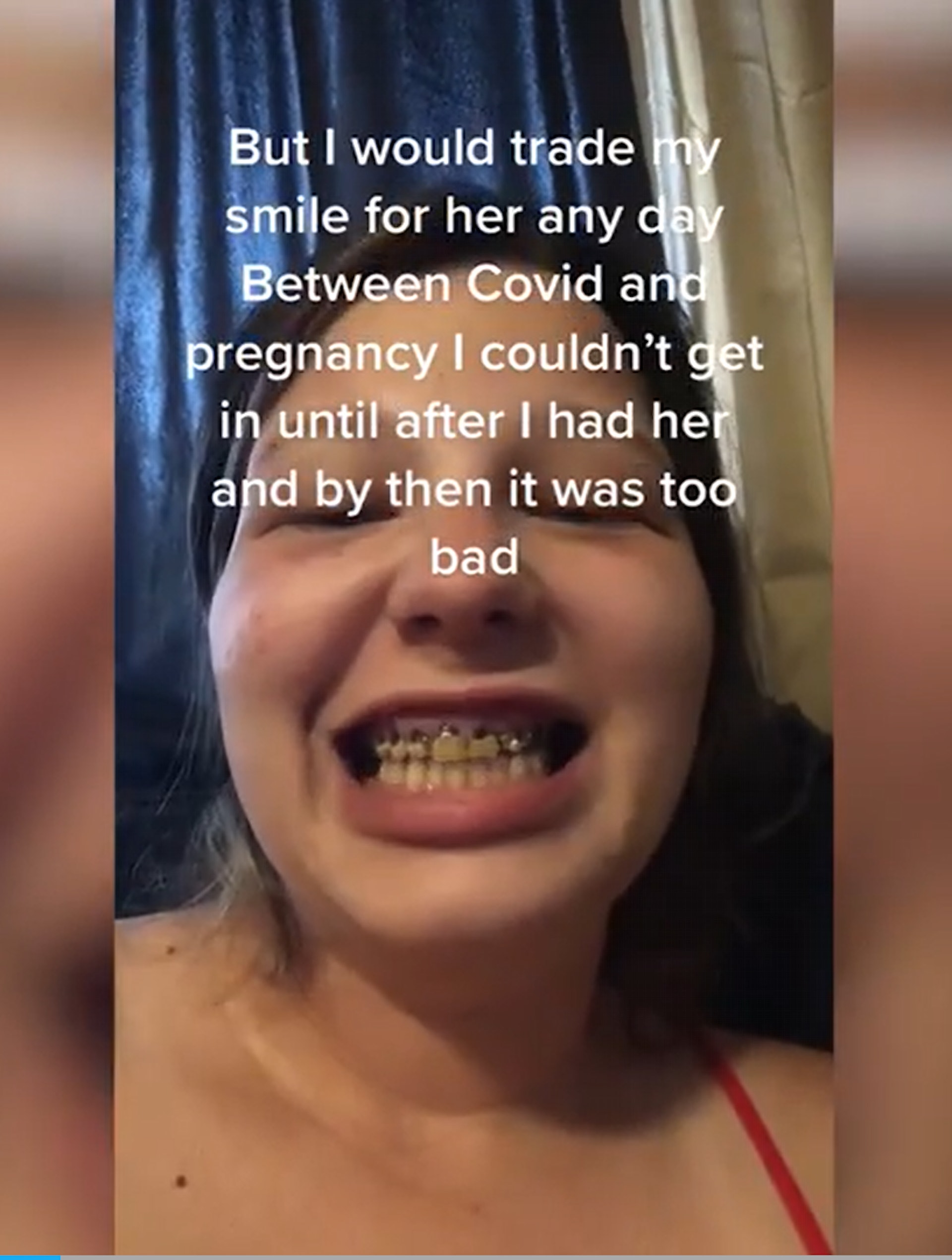 瑪麗莎拍下影片紀錄牙齒惡化的情況，以此鼓勵其他有牙齒問題的媽媽。（影片截圖）