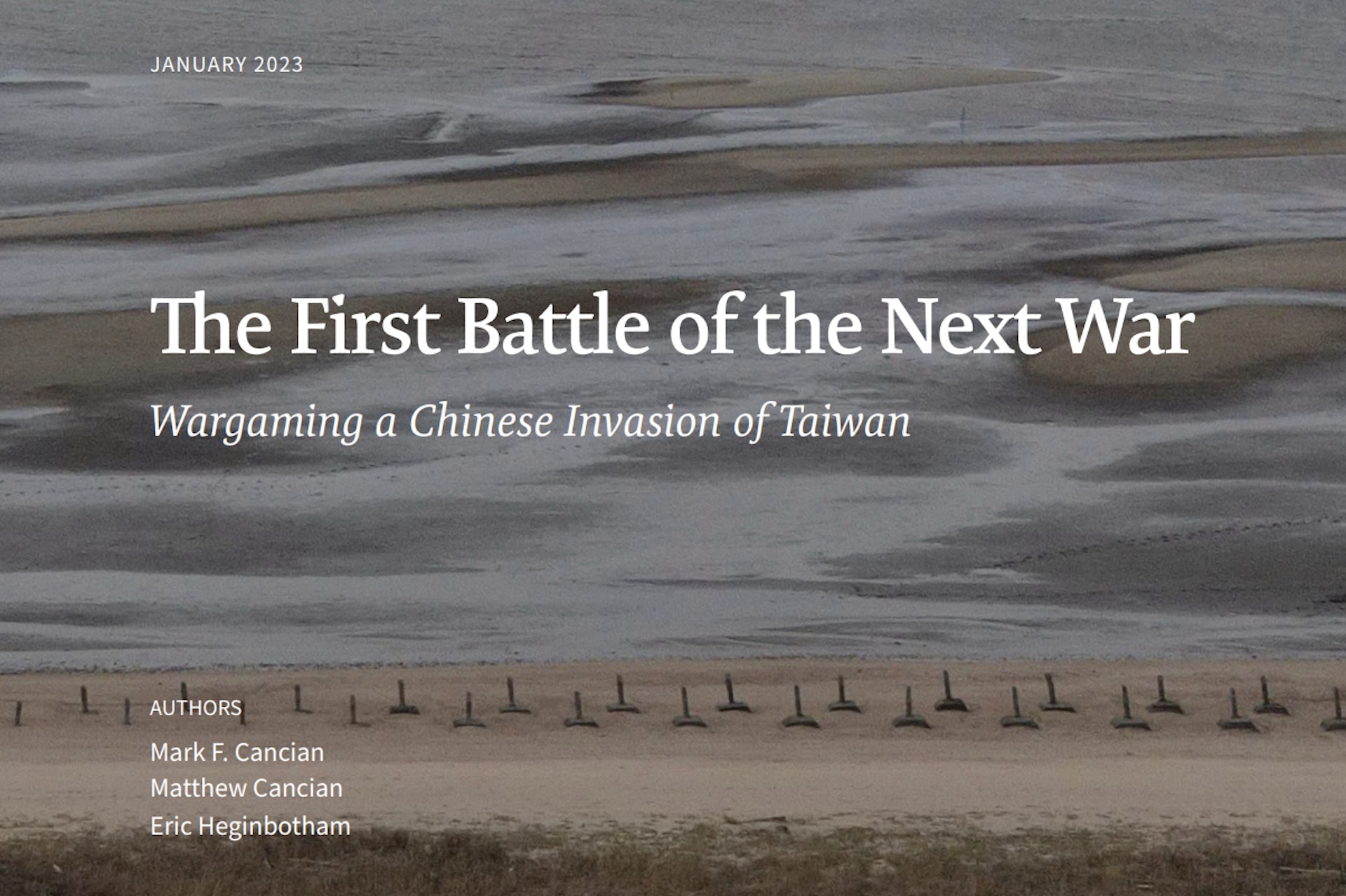美國華府智庫「戰略與國際研究中心」(CSIS)1月9日發布台海兵推報告《下一場戰爭之第一戰》。(報告封面截圖) 美國華府智庫「戰略與國際研究中心」(CSIS)1月9日發布台海兵推報告《下一場戰爭之第一戰》。(報告封面截圖)