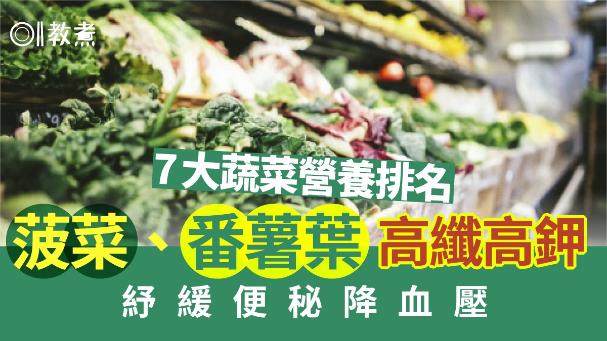 蔬菜營養｜番薯葉纖維高椰菜3倍！7款燙青菜營養排名哪款最高鉀？