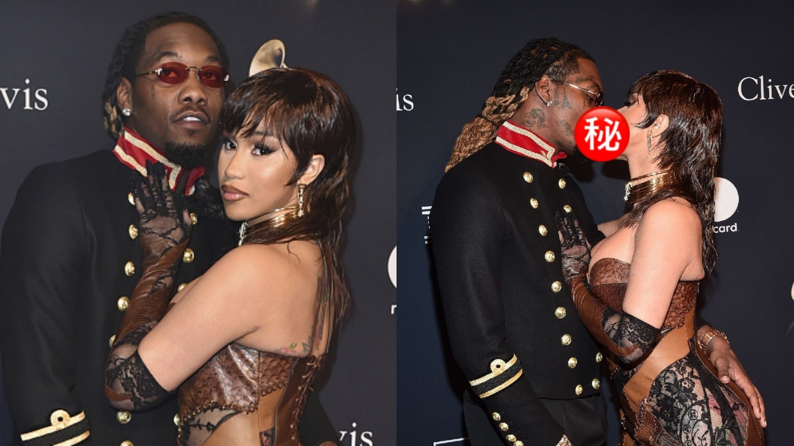 Cardi B出席格林美頒獎禮前派對　與老公Offset當眾舌吻畫面震撼