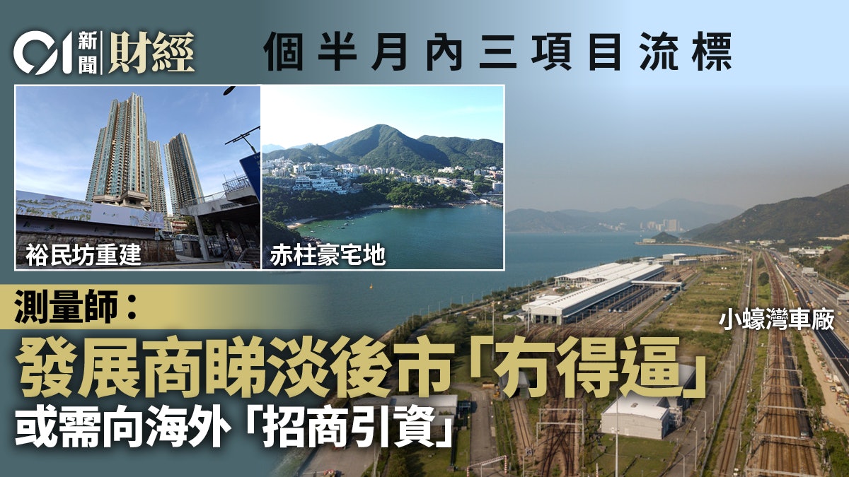 不足兩個月3項目流標 測量師:發展商睇淡後市「冇得逼」 不足兩個月3項目流標 測量師:發展商睇淡後市「冇得逼」