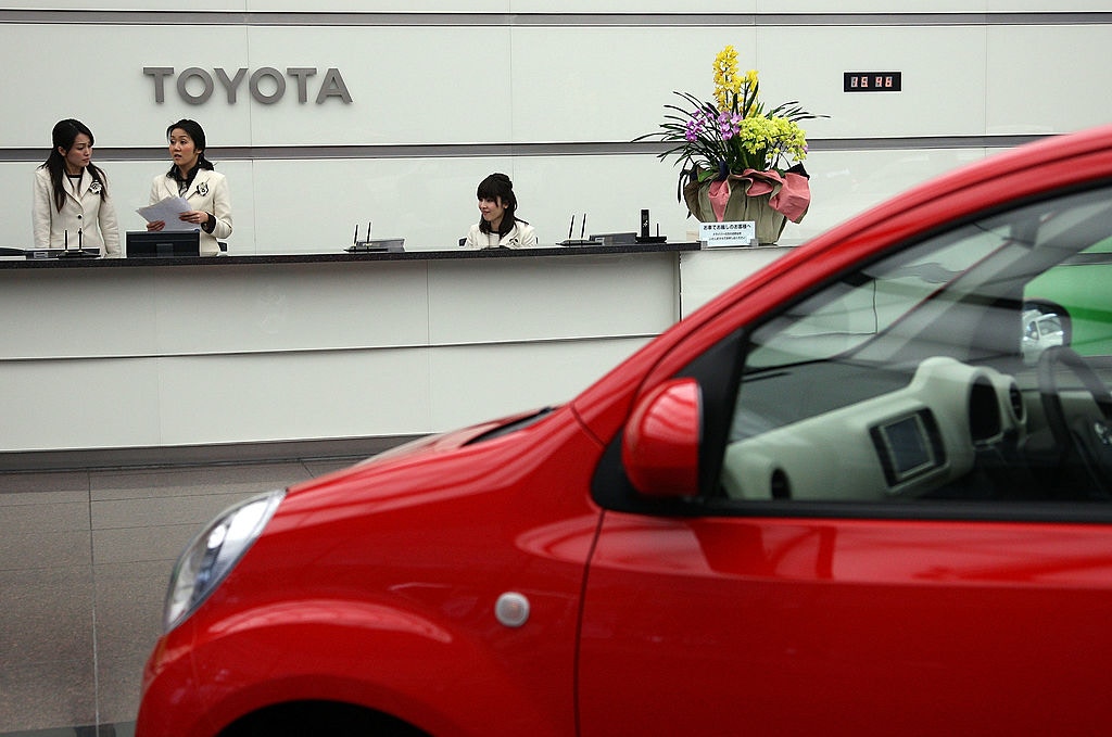 2024年年初，丰田汽车的股价连续5天升值，到1月23日，其市价总额达到了48.7981万亿日圆，创下历史最高。(Getty Images)
