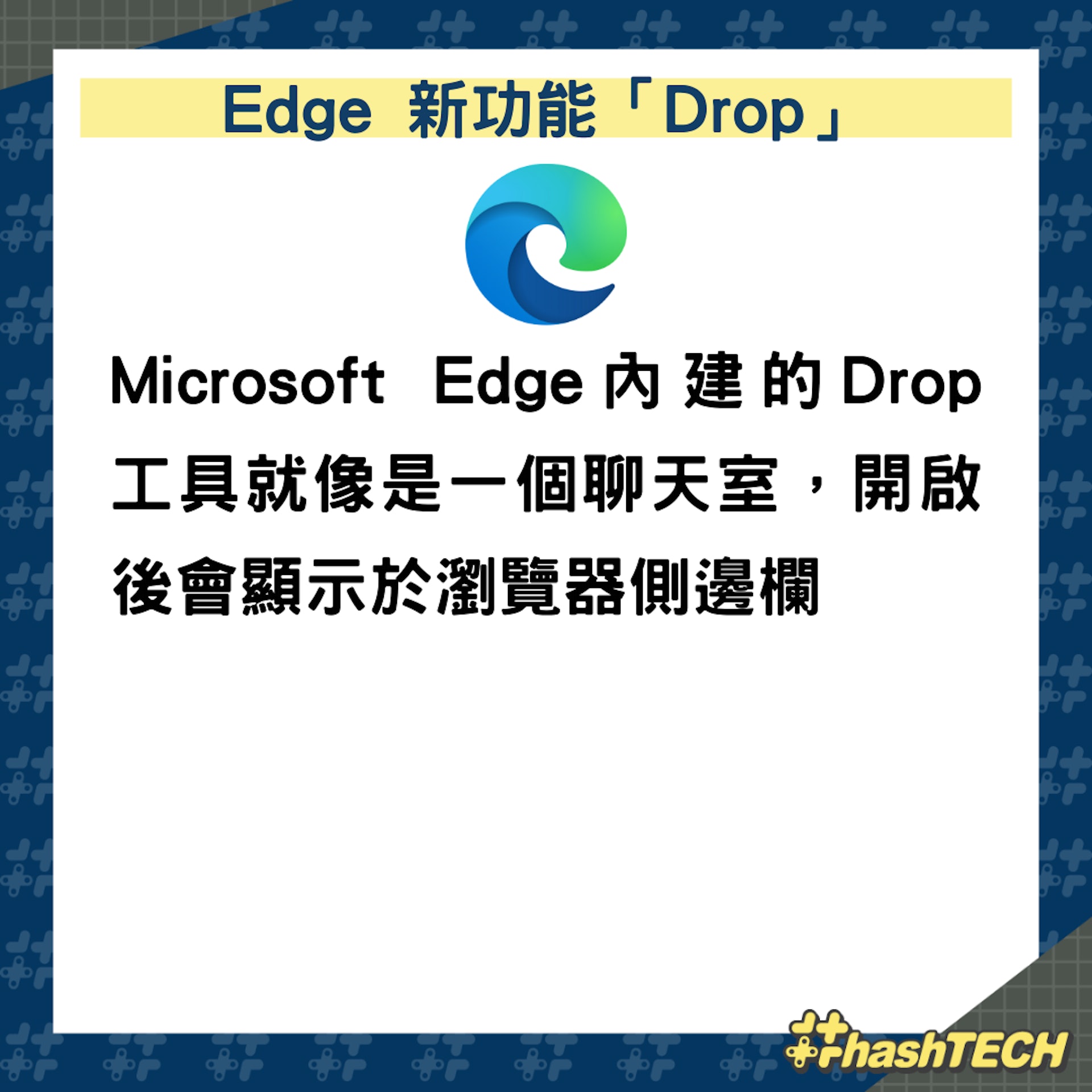 Microsoft Edge 瀏覽器新功能「Drop」(01製圖,Microsoft Edge) Microsoft Edge 瀏覽器新功能「Drop」(01製圖,Microsoft Edge)