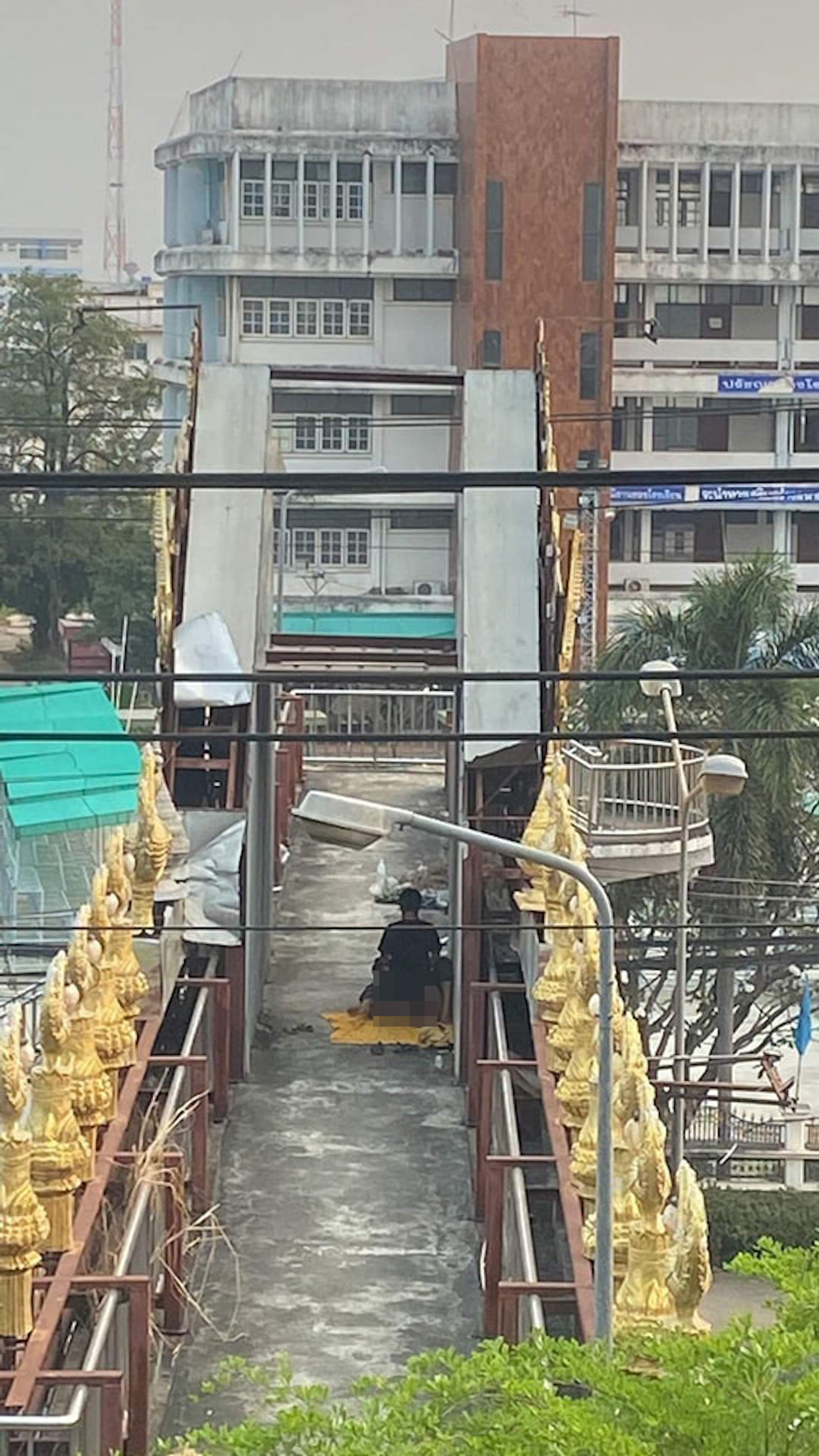 泰國有3名男女在光天化日之下,於露天天橋上演離譜活春宮。(網上圖片) 泰國有3名男女在光天化日之下,於露天天橋上演離譜活春宮。(網上圖片)
