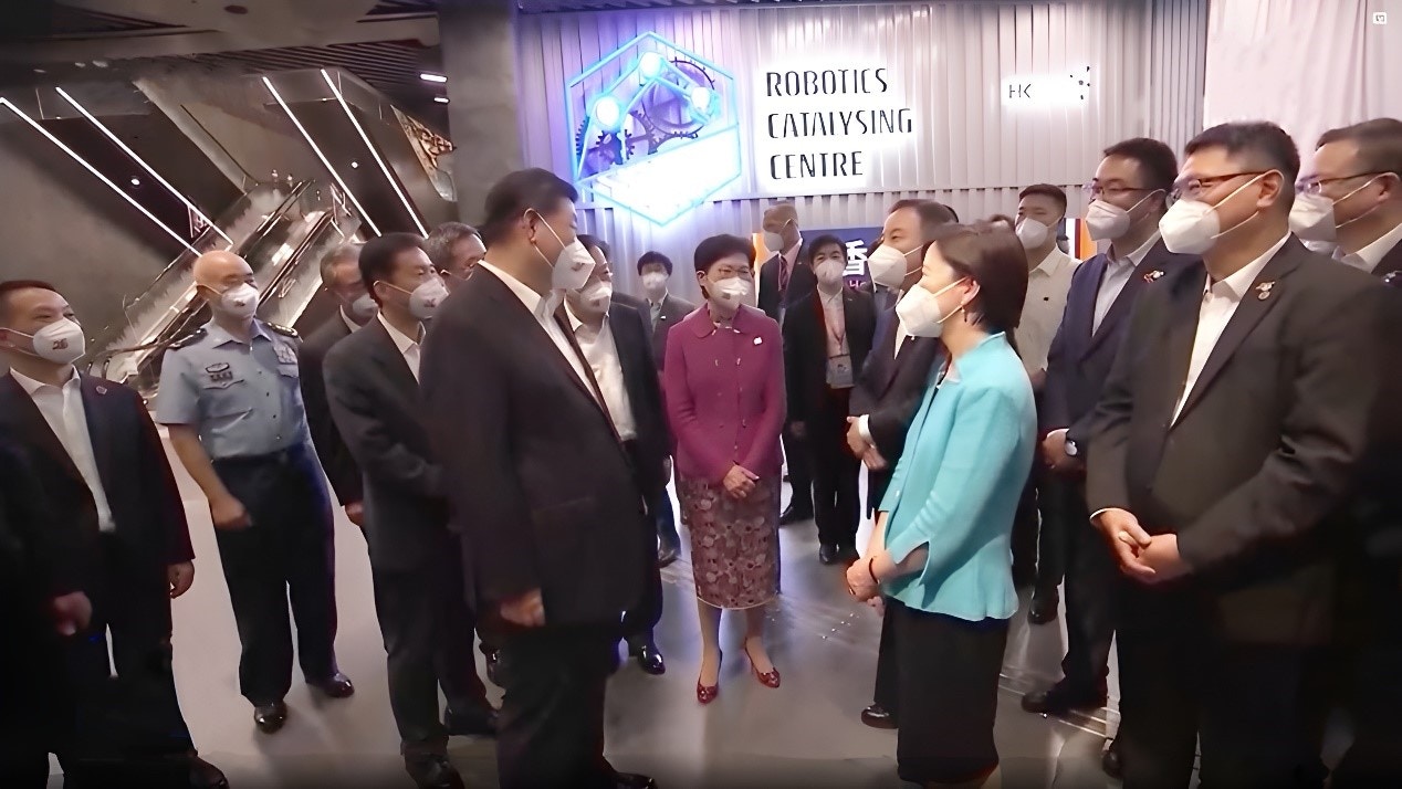 2022年6月30日，國家主席習近平視察科學園，右三為尚海龍。（相片由作者提供）
