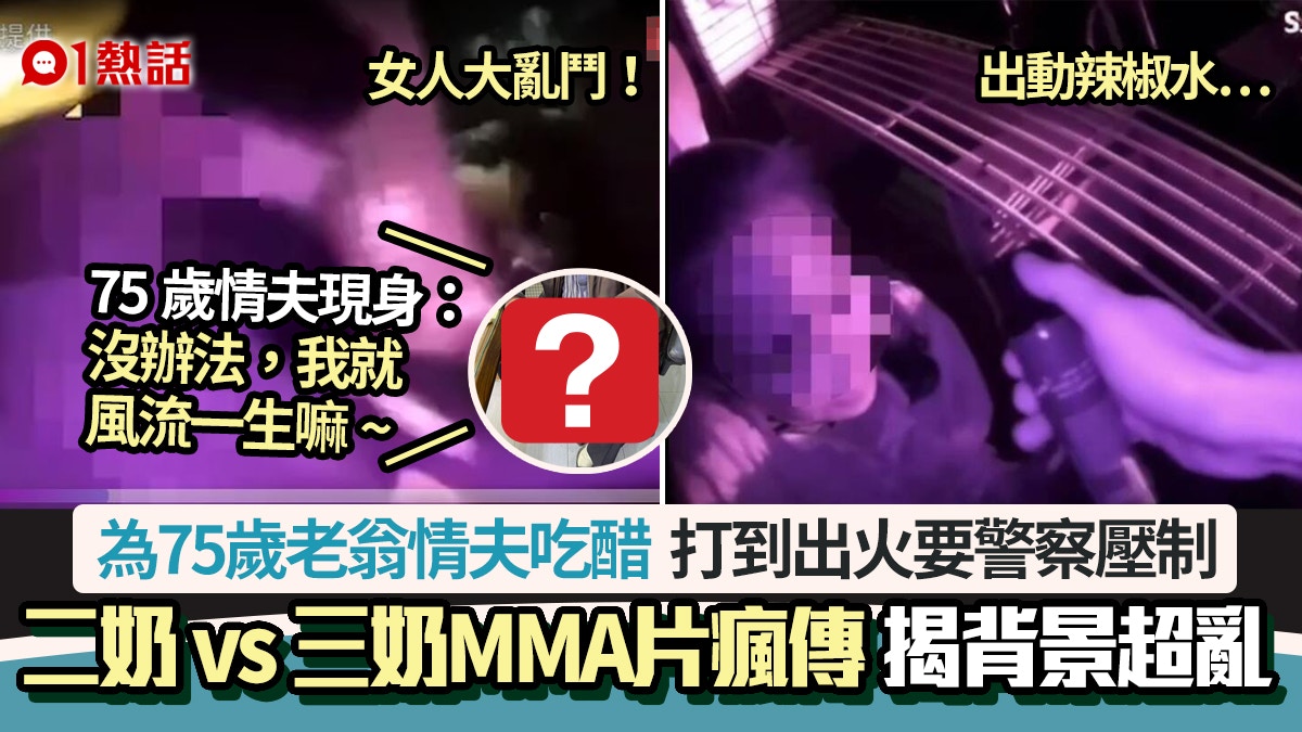 二奶vs三奶街頭MMA影片瘋傳！為爭75歲老翁打到出火　揭背景超亂