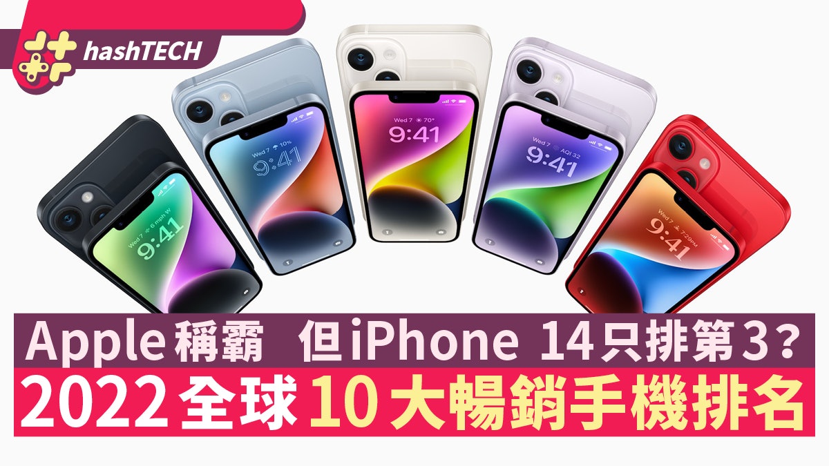 2022年暢銷手機10大排行榜|Apple繼續稱霸、惟iPhone14只排第3? 2022年暢銷手機10大排行榜|Apple繼續稱霸、惟iPhone14只排第3?