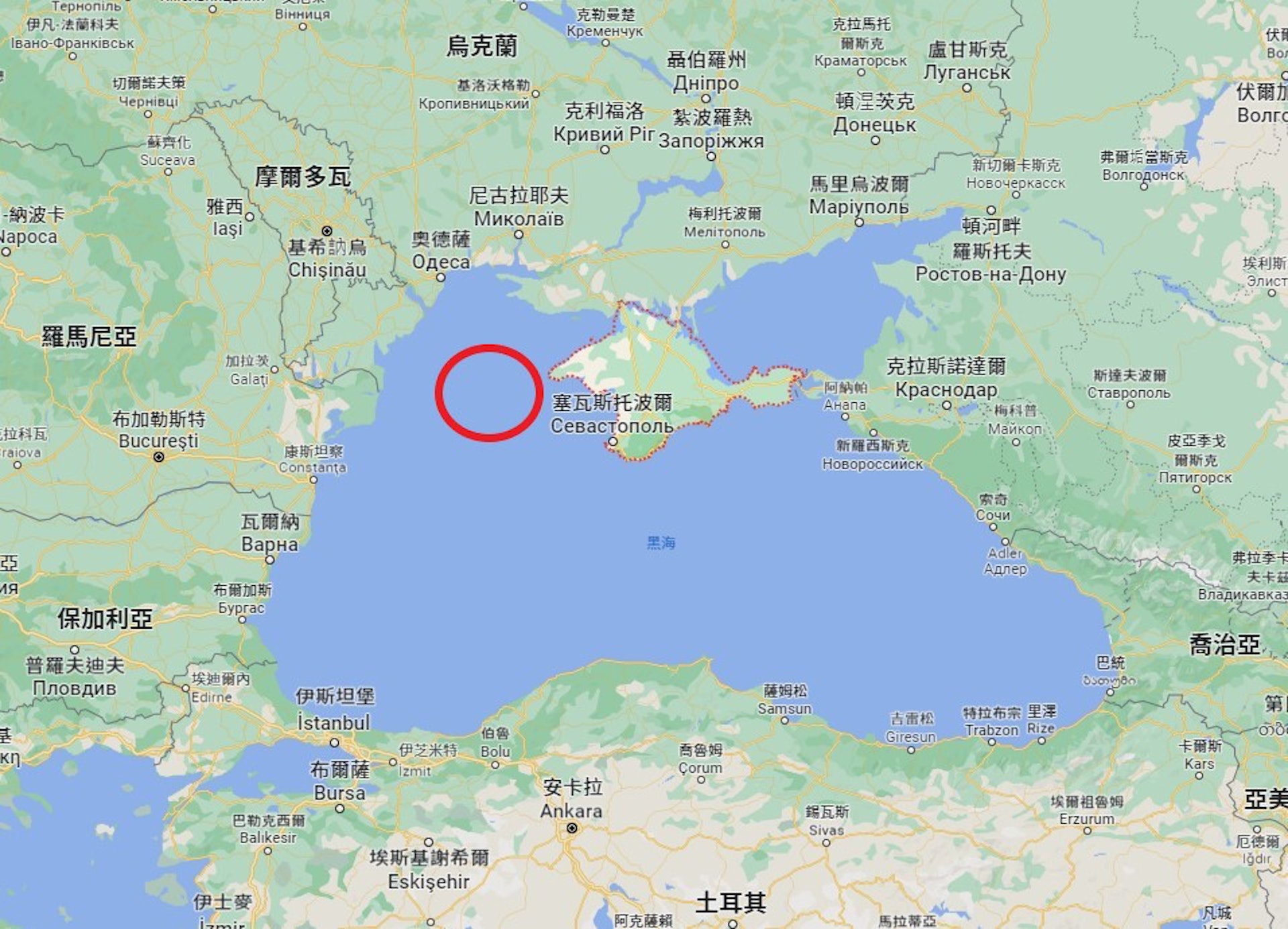 MQ-9死神無人機墮落的大約位置。(Google Map截圖) MQ-9死神無人機墮落的大約位置。(Google Map截圖)