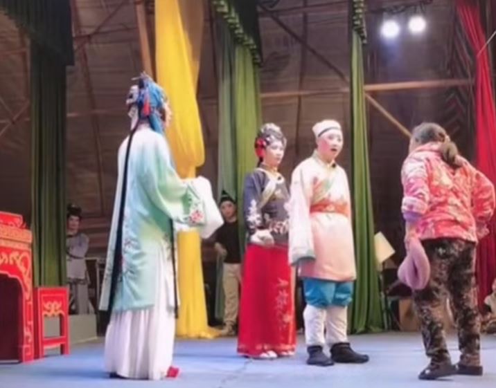 大妈看潮剧入戏太深，竟上台劝架！演员当场傻眼：第一次遇见（组图/视频） - 5