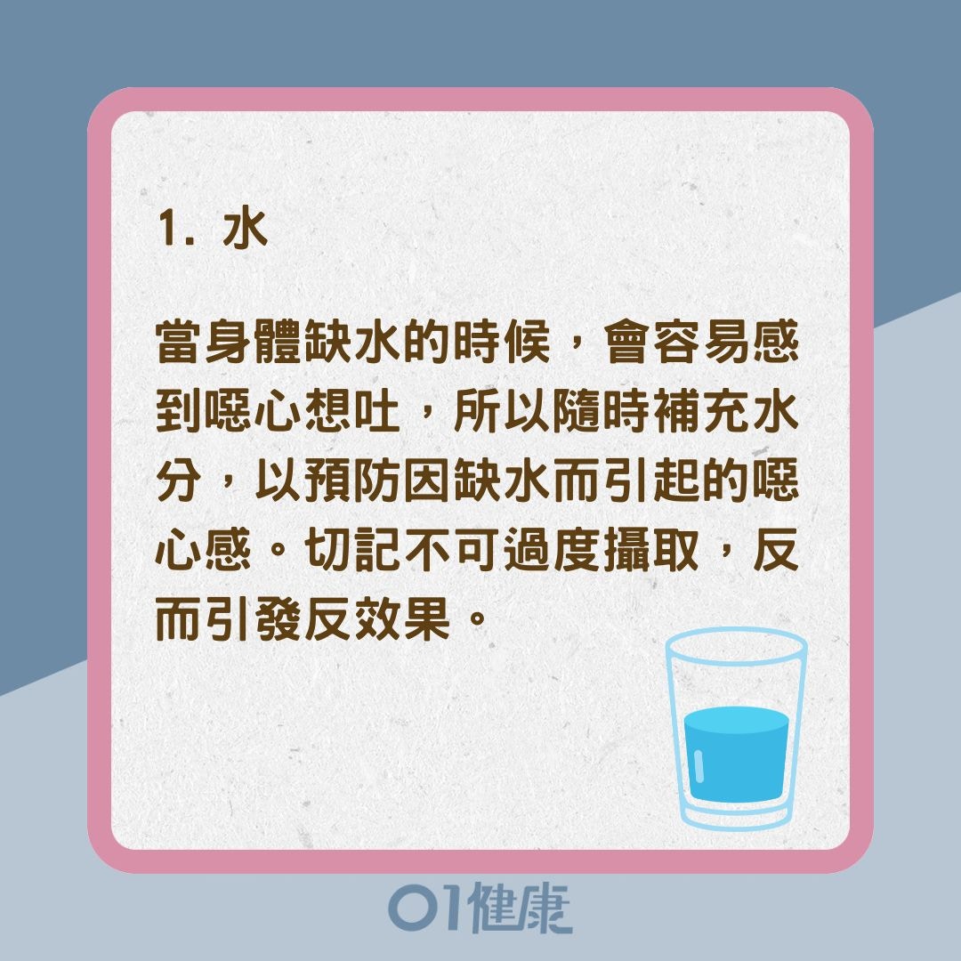 8種可以緩解噁心吐感的食物（01製圖）