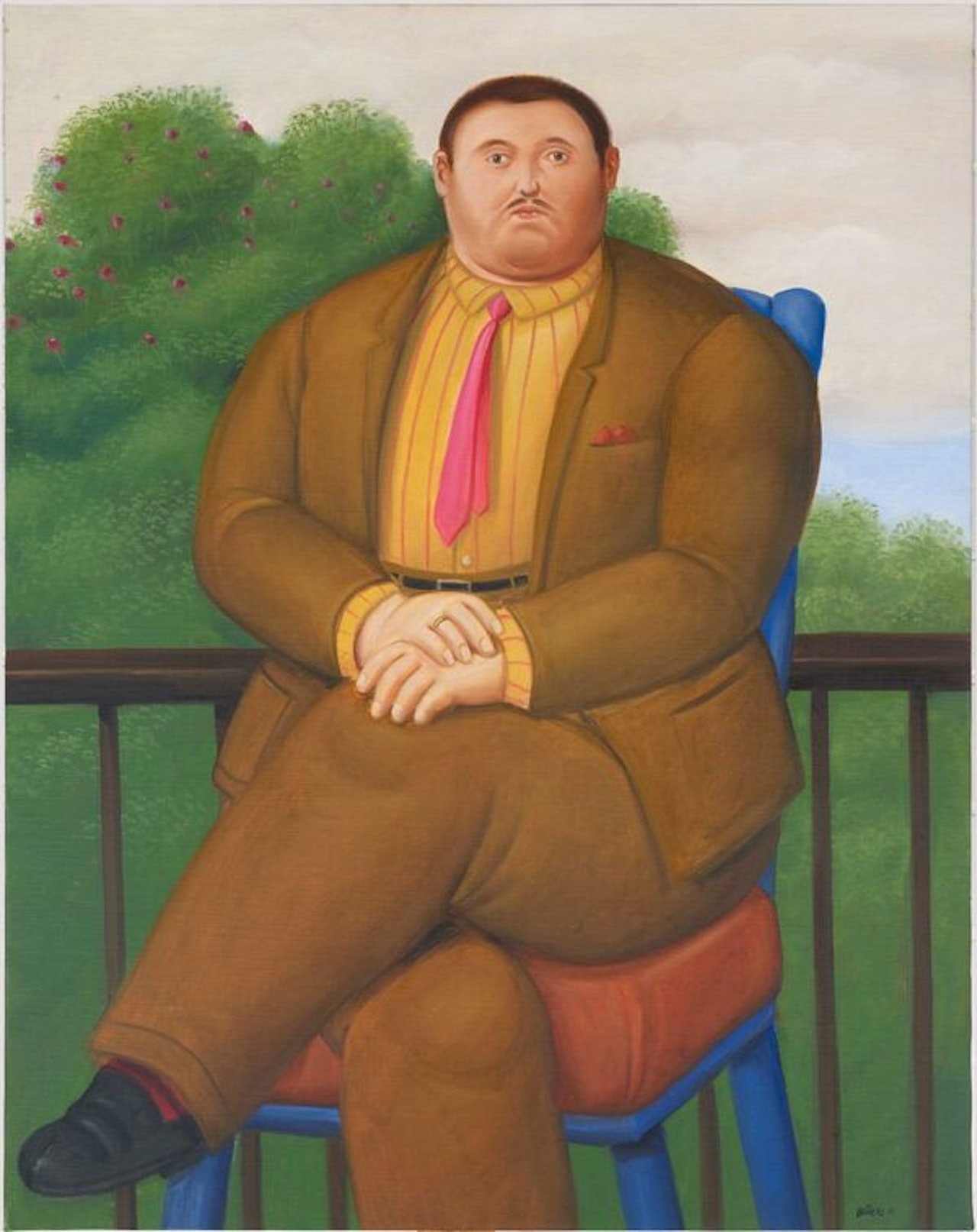 Fernando Botero
《Man on a Balcony》
(圖片來源:Art of the World Gallery) Fernando Botero
《Man on a Balcony》
(圖片來源:Art of the World Gallery)