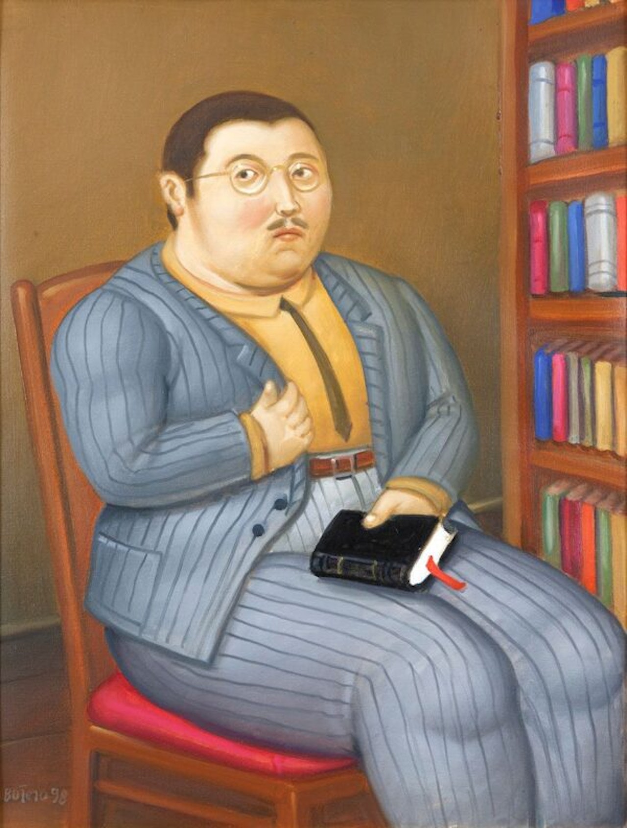 Fernando Botero
《Man with Book》
(圖片來源:Art of the World Gallery) Fernando Botero
《Man with Book》
(圖片來源:Art of the World Gallery)