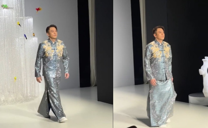 吳卓羲有型行catwalk。（影片截圖）