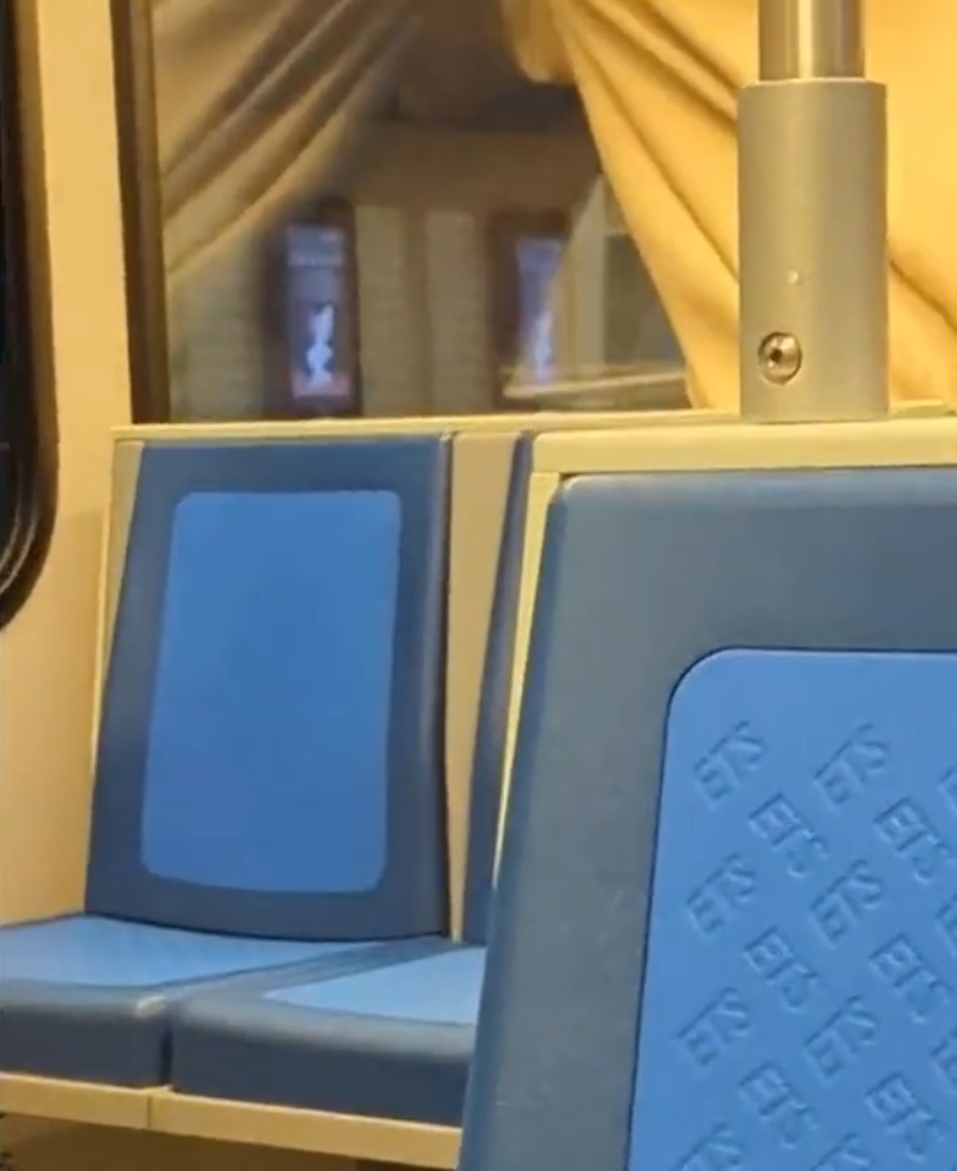 加拿大輕軌列車上演活春宮,一對男女在眾目睽睽之下全裸做愛,僅用一條毯子遮掩,以為沒人看見,實際上因為窗戶反射,從後方根本看得一清二楚,且當時車廂內還有小孩,令乘客相當傻眼,後來兩人都在列車靠站時被警察帶走。(Twitter@WSOnlineNews) 加拿大輕軌列車上演活春宮,一對男女在眾目睽睽之下全裸做愛,僅用一條毯子遮掩,以為沒人看見,實際上因為窗戶反射,從後方根本看得一清二楚,且當時車廂內還有小孩,令乘客相當傻眼,後來兩人都在列車靠站時被警察帶走。(Twitter@WSOnlineNews)